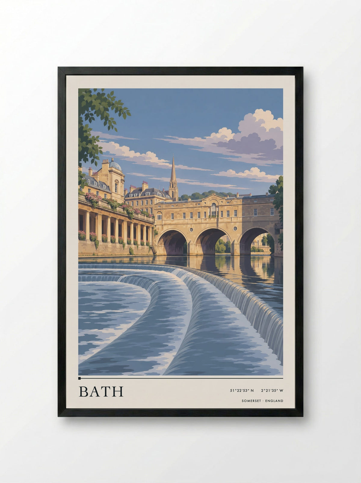 Bath, Somerset | Travel Poster - Framed Print Black