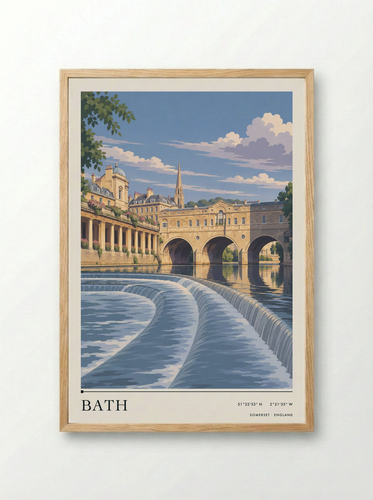Bath, Somerset | Travel Poster - Framed Print Wood