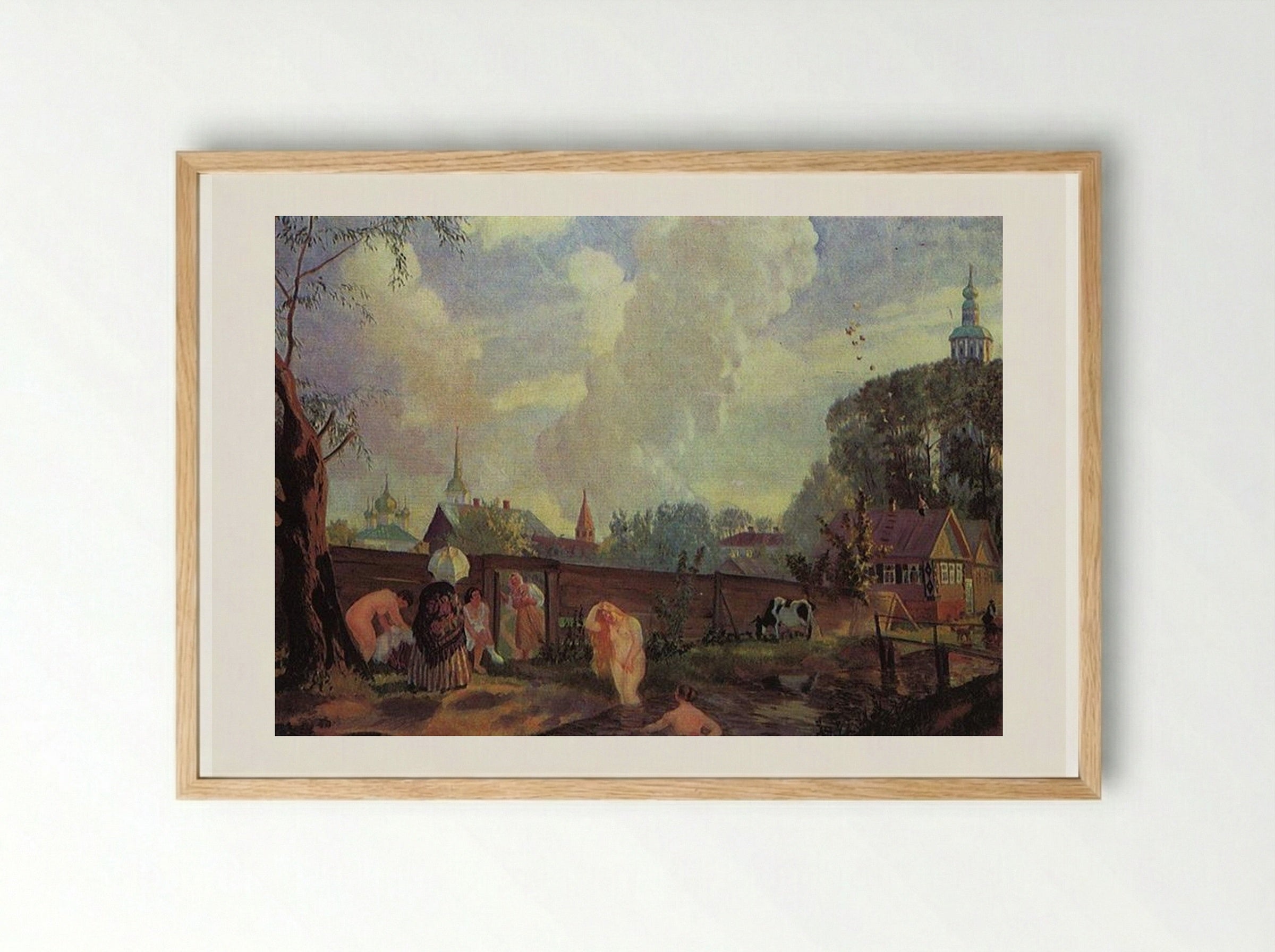 Bather - Boris Kustodiev - Framed Print Wood