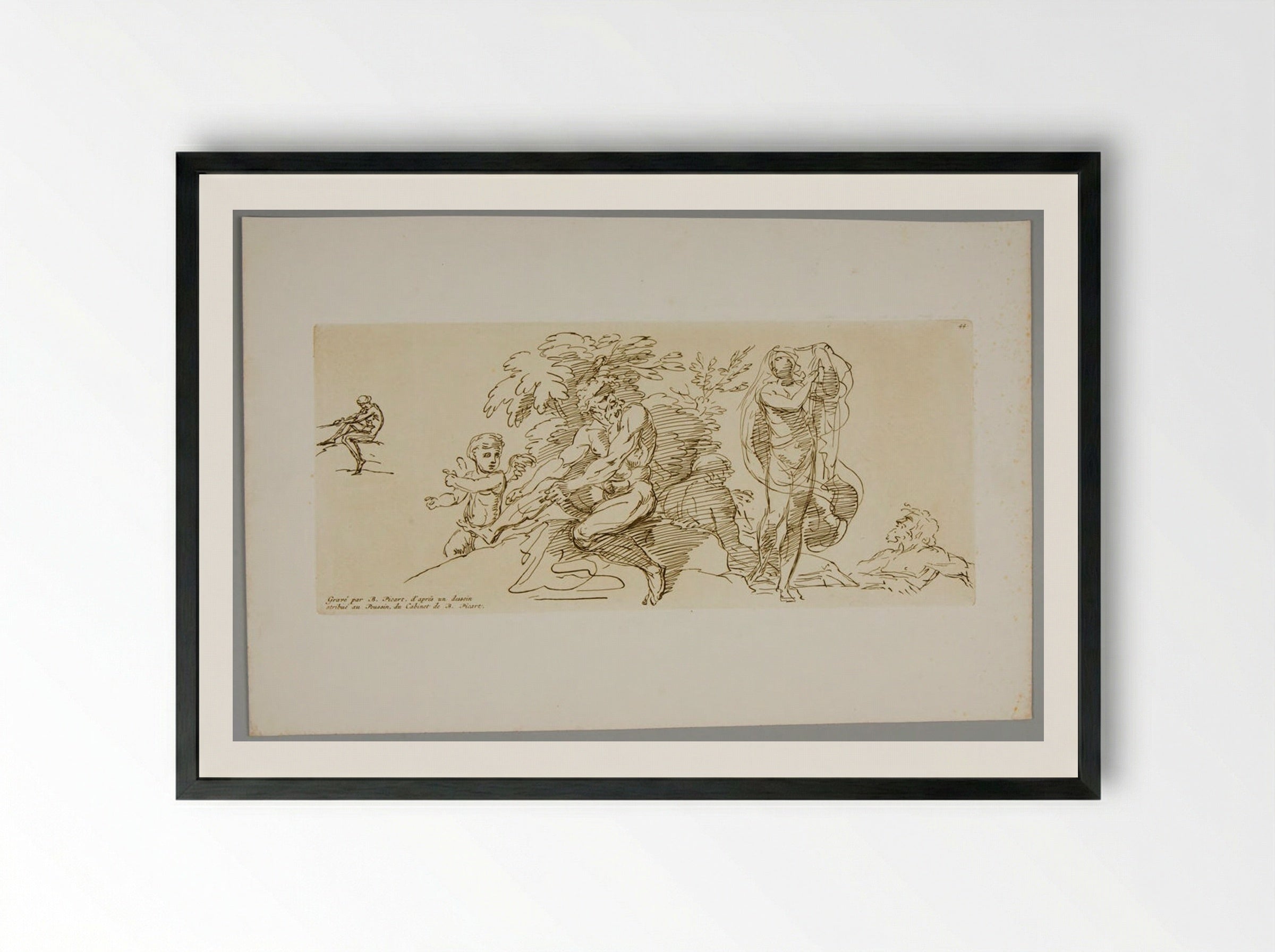 Bathers (After Poussin) - Bernard Picart - Framed Print Black