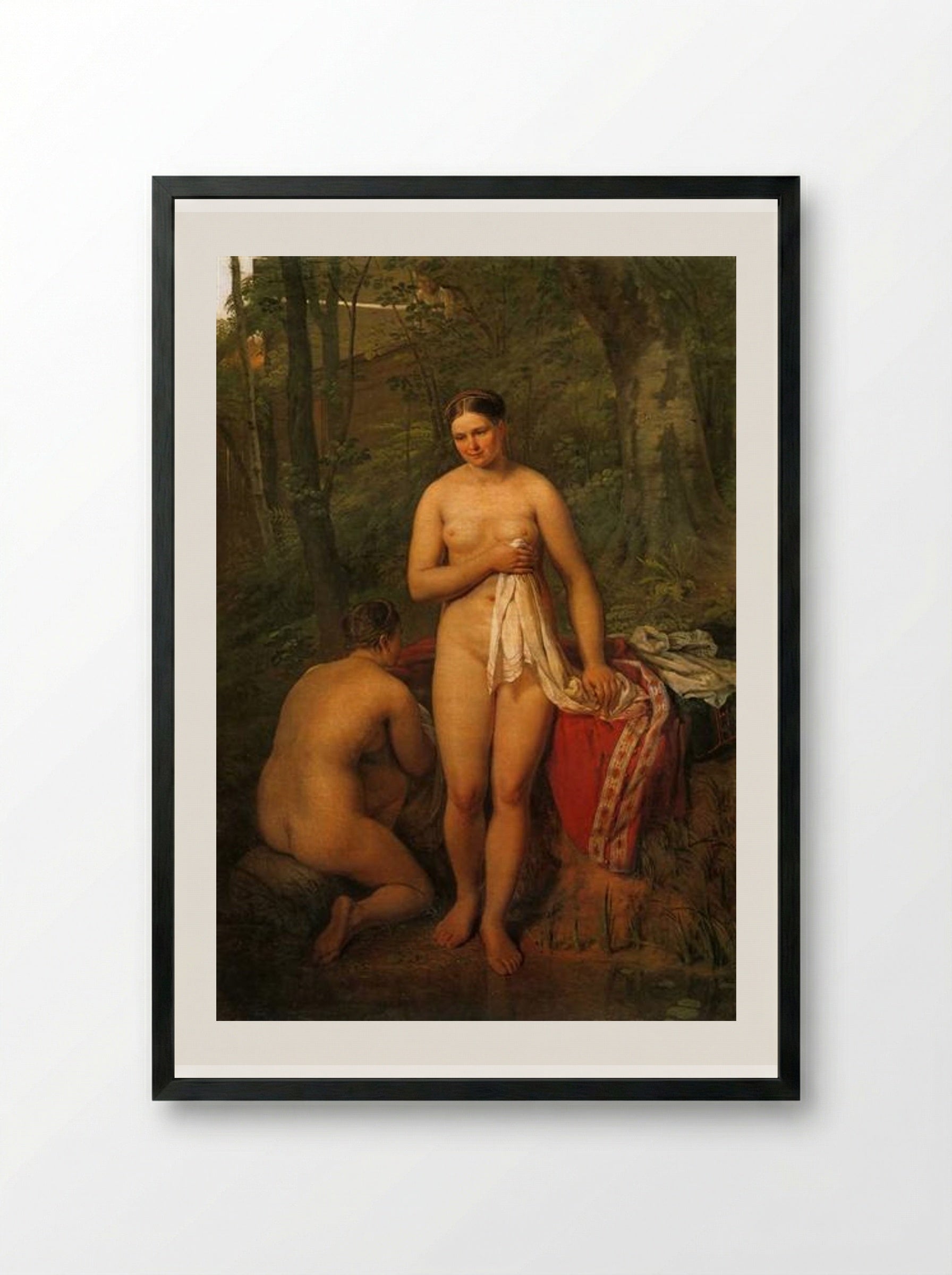 Bathers - Alexey Venetsianov - Framed Print Black