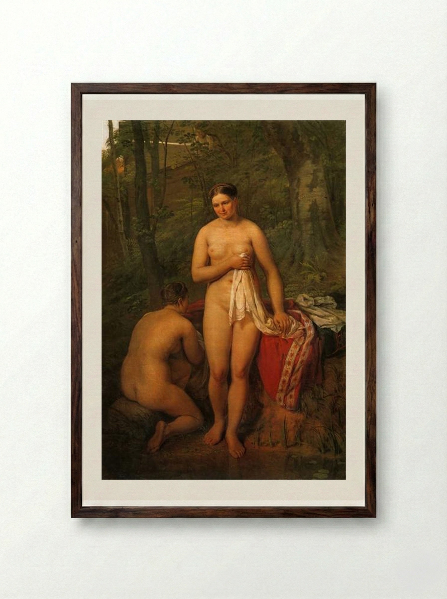 Bathers - Alexey Venetsianov - Framed Print Dark Wood