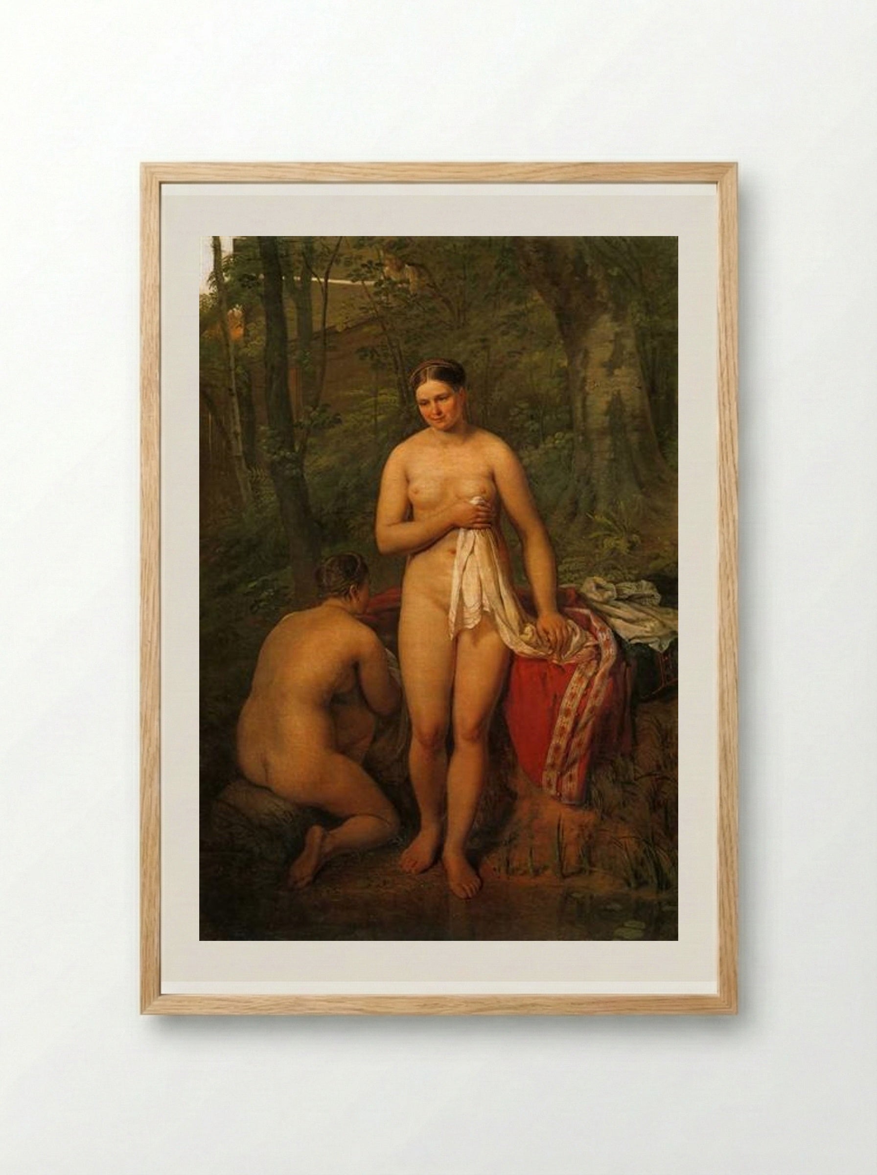 Bathers - Alexey Venetsianov - Framed Print Wood