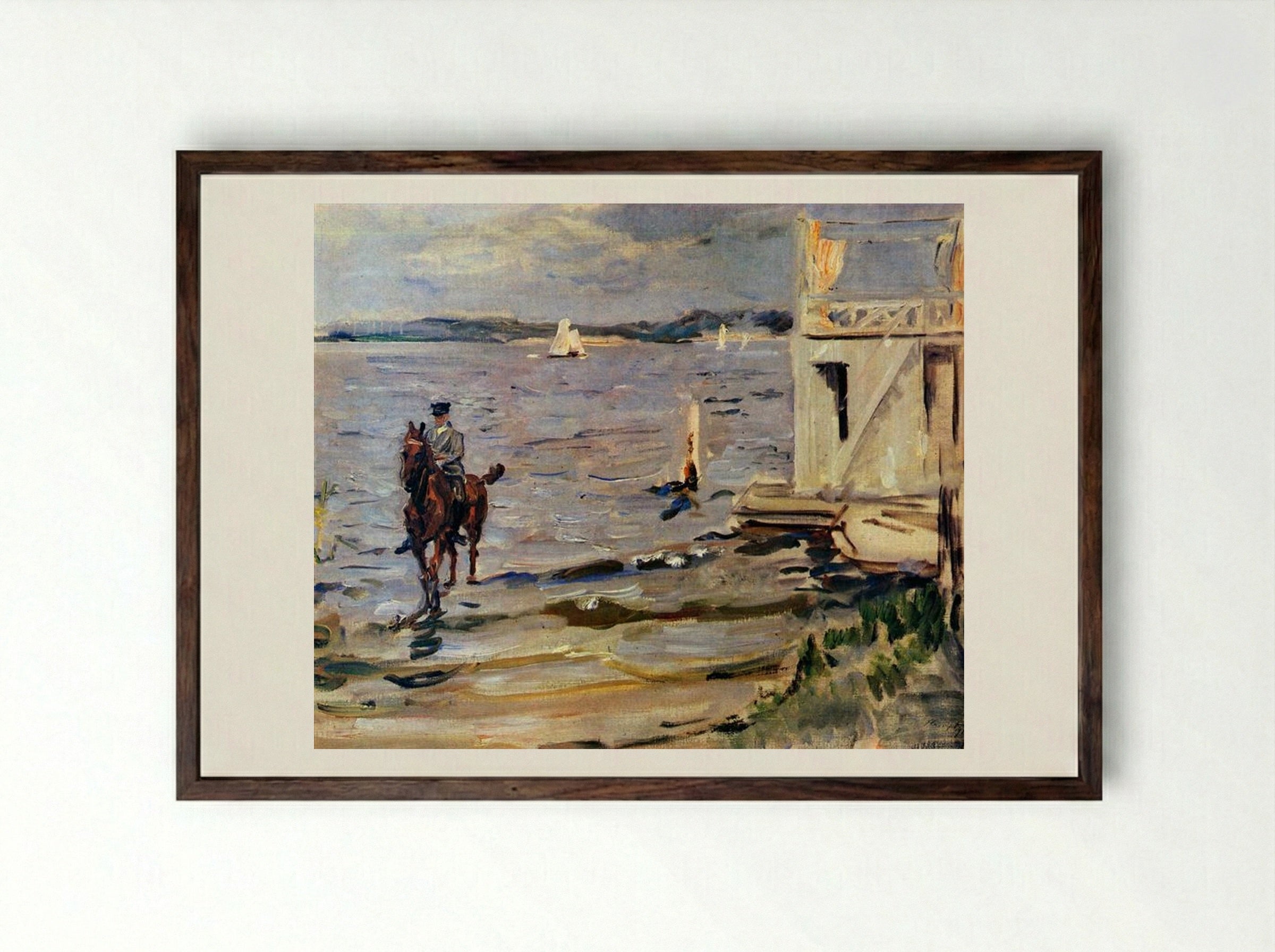 Bathing House Havel - Max Slevogt - Framed Print Dark Wood