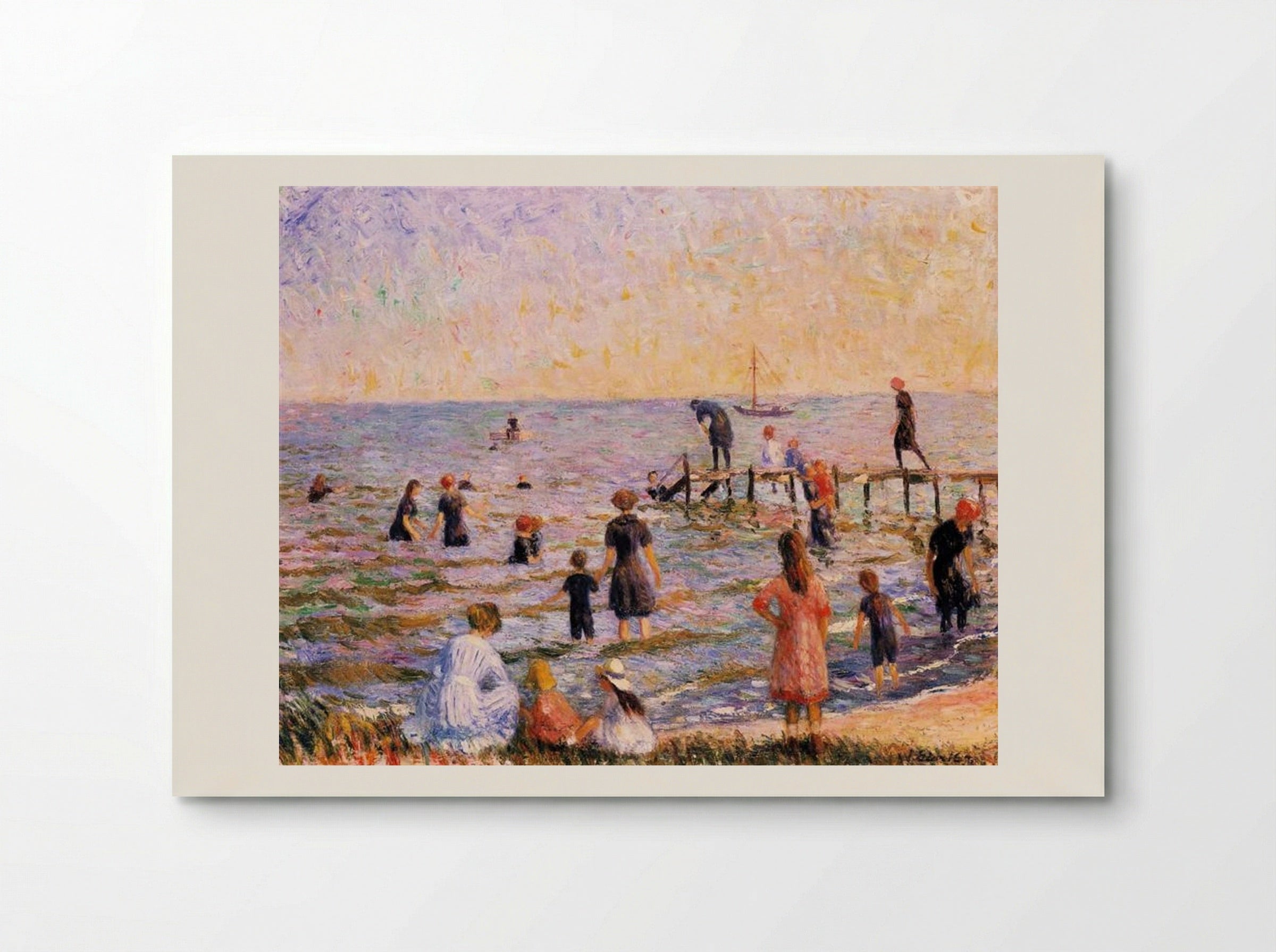 Bathing at Bellport, Long Island - William James Glackens - Poster