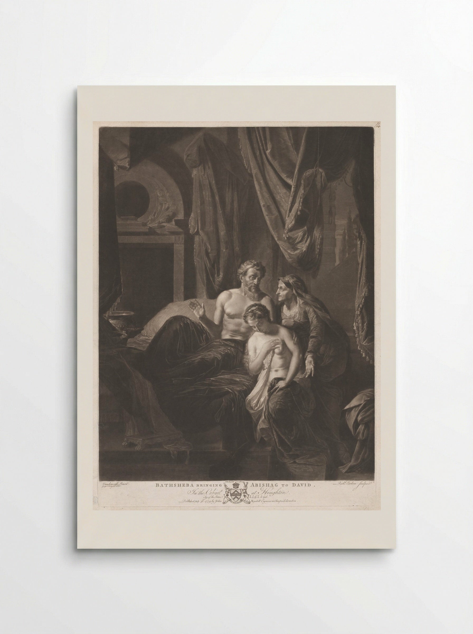 Bathsheba Bringing Abishag to David - Richard Earlom - Poster