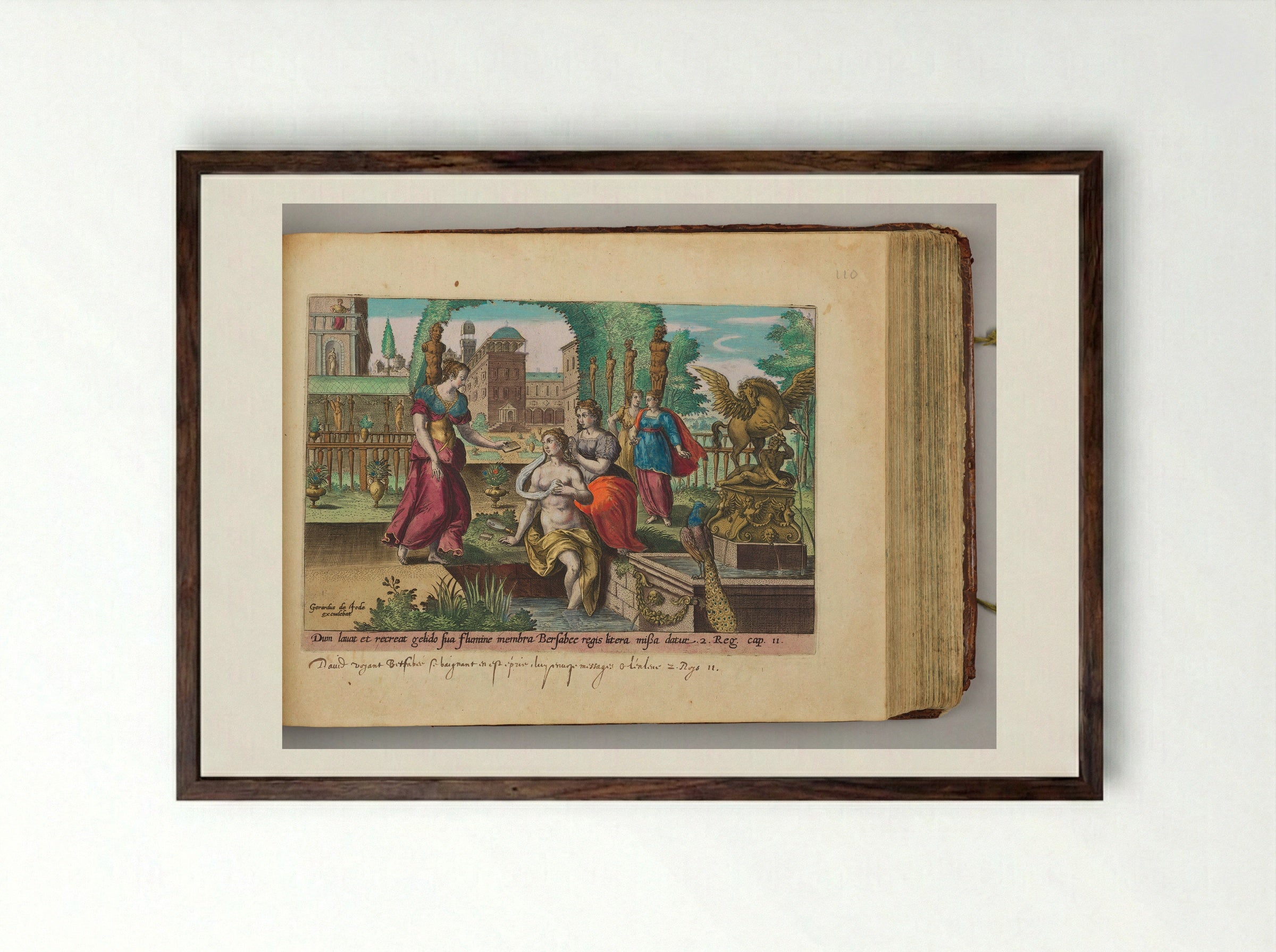 Bathsheba Receiving David's Letter - Adriaen Collaert - Framed Print Dark Wood