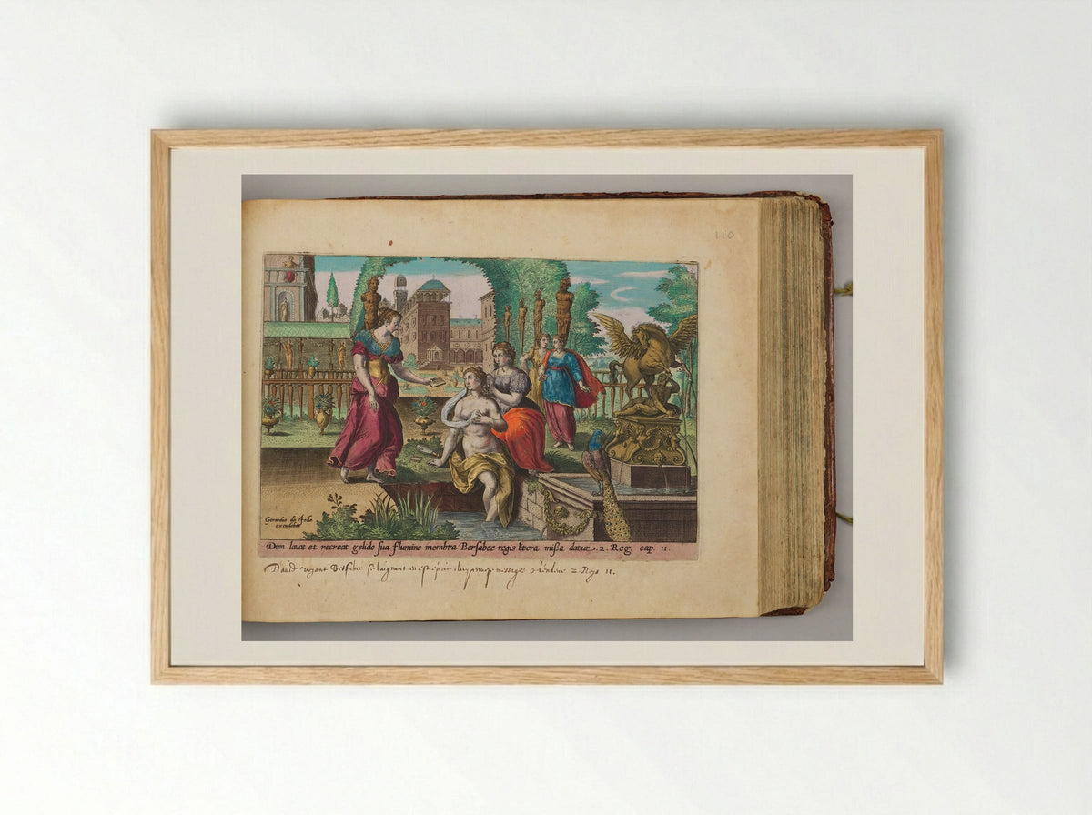 Bathsheba Receiving David's Letter - Adriaen Collaert - Framed Print Wood