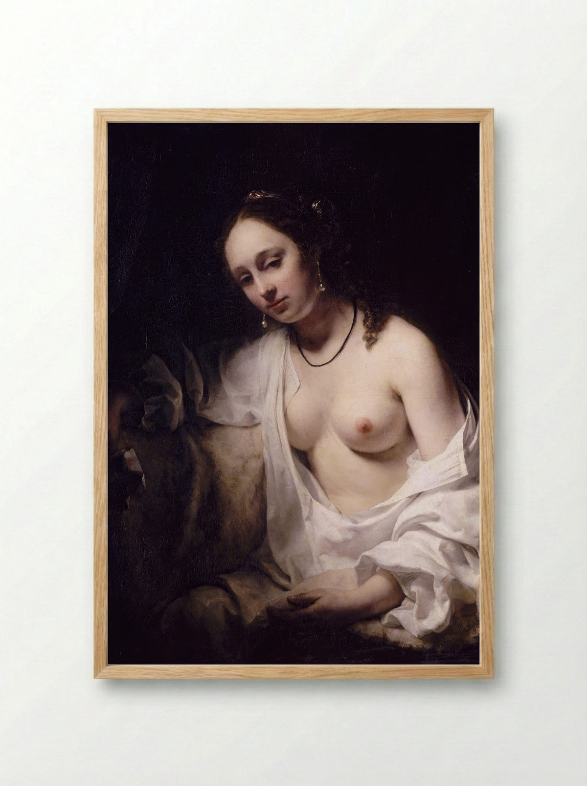 Bathsheba with King David's Letter - Willem Drost - Framed Print Wood