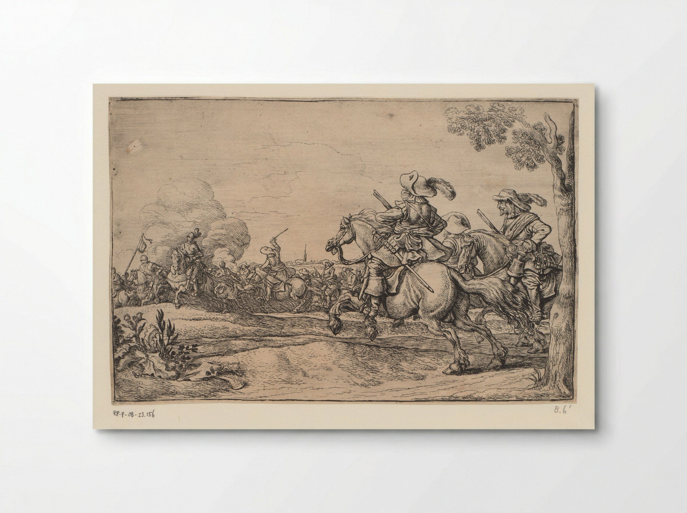 Battle Scene with Three Galloping Horsemen - Jan Martens de Jonge - Poster