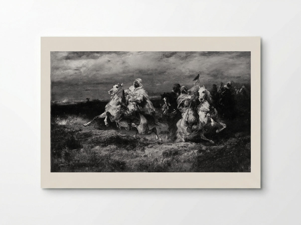 Battle Scene: Arabs Making a Detour - Adolf Schreyer - Poster