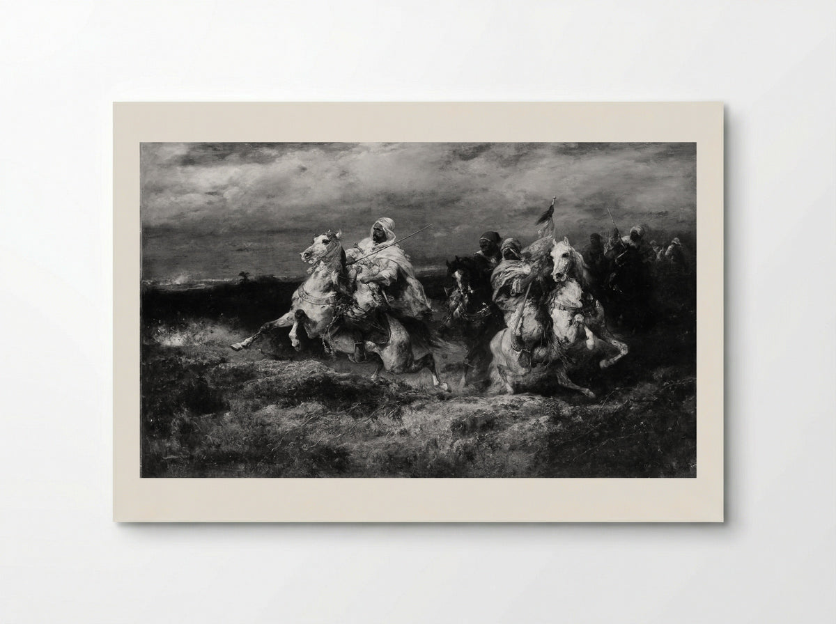 Battle Scene: Arabs Making a Detour - Adolf Schreyer - Poster