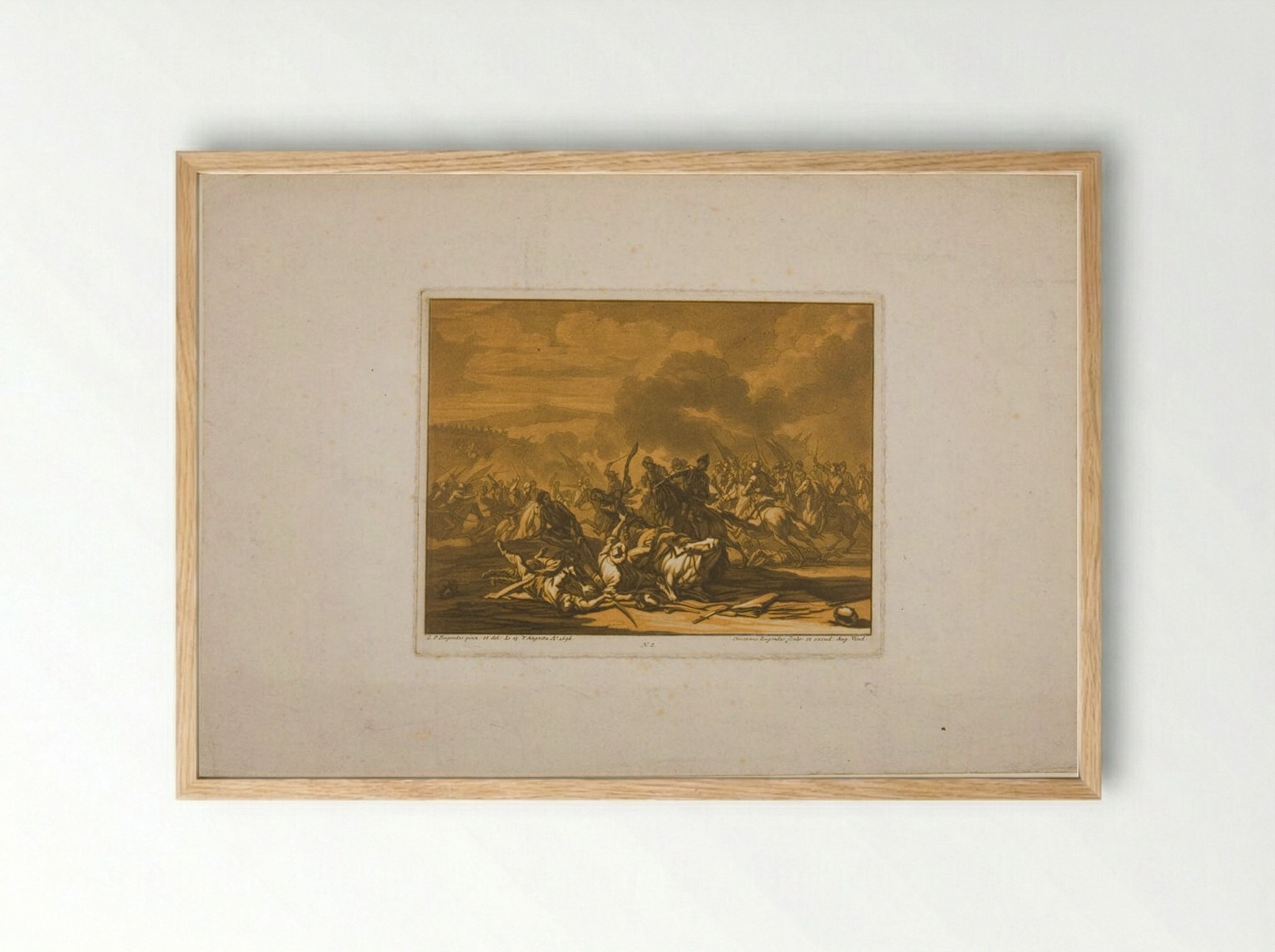 Battle Scene - Johann Christian Rugendas - Framed Print Wood