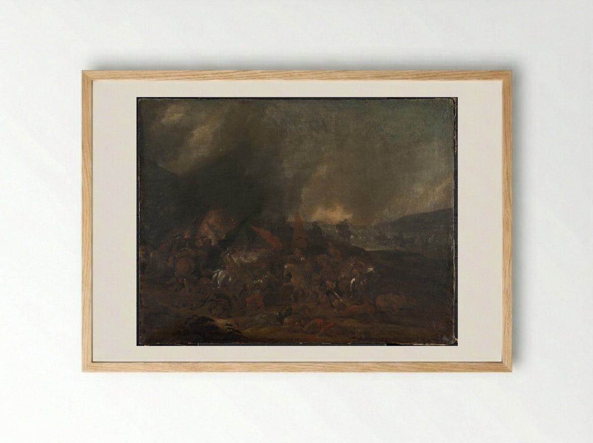 Battle Scene - Johann Philipp Lemke - Framed Print Wood