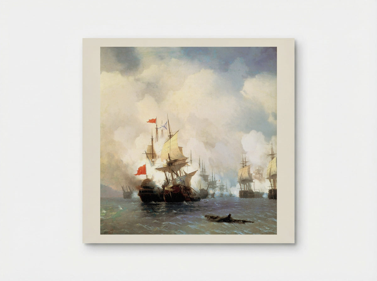 Battle of Chios on 24 June, 1770 - Ivan Aivazovsky - Poster