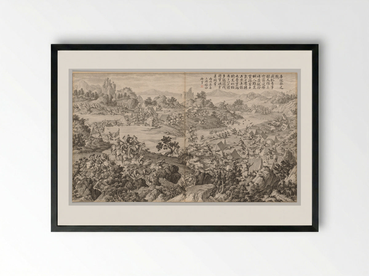 Battle of Kulongkui - Jean Damascene Sallusti - Framed Print Black