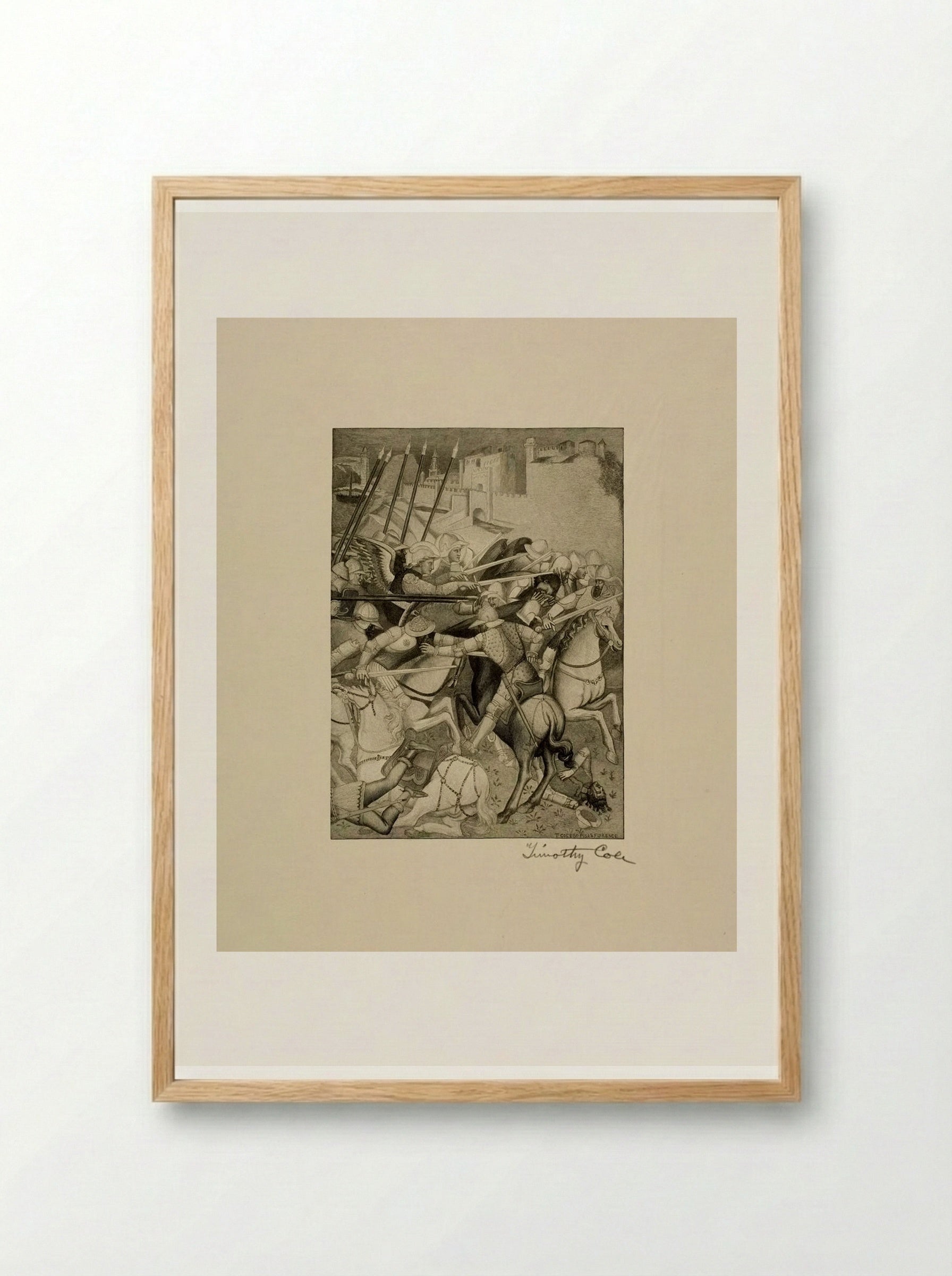 Battle of Saint Ephesius Against the Pagans of Sardinia - Timothy Cole - Framed Print Wood
