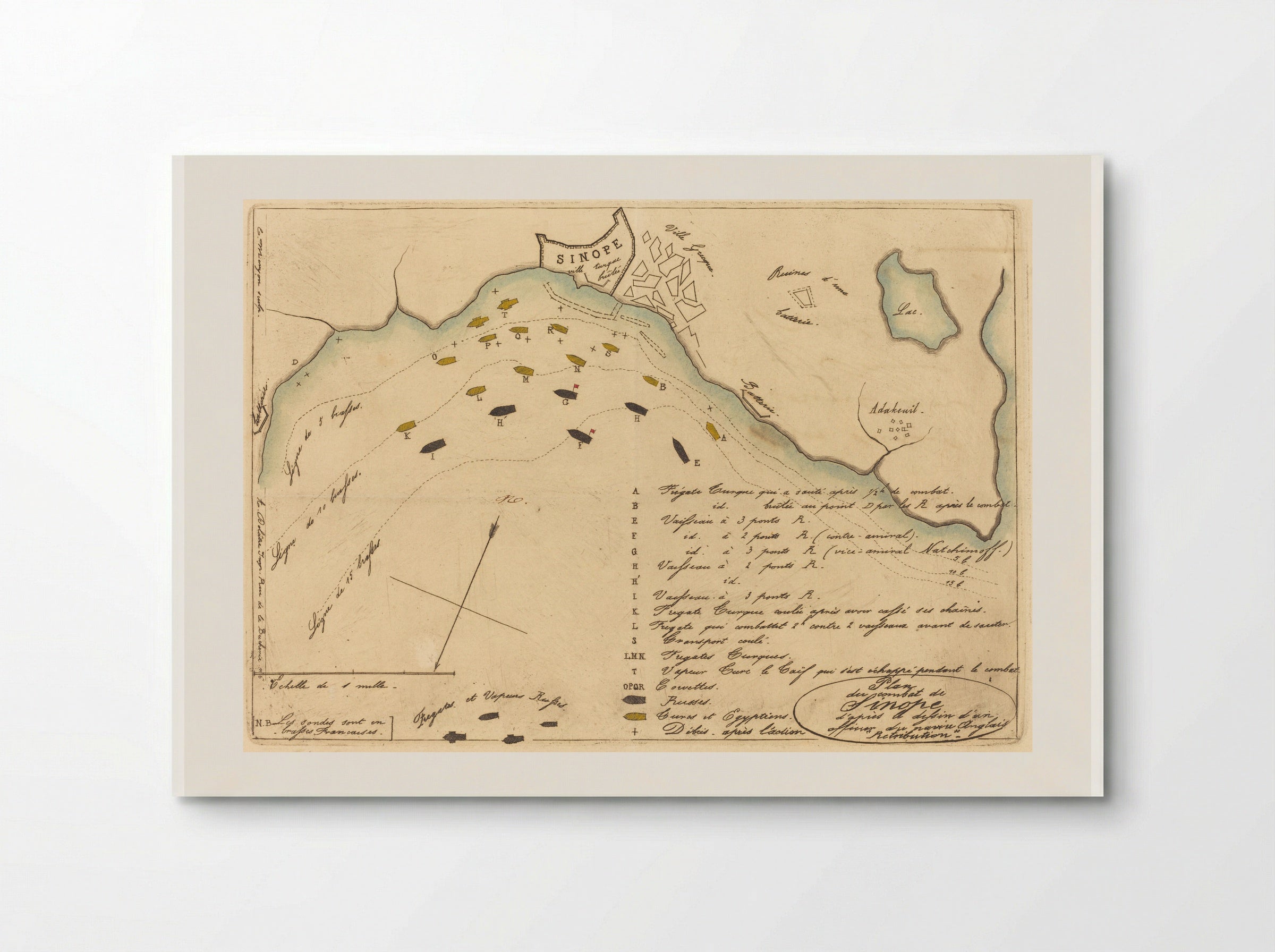 Battle of Sinope, plan - Charles Meryon - Poster