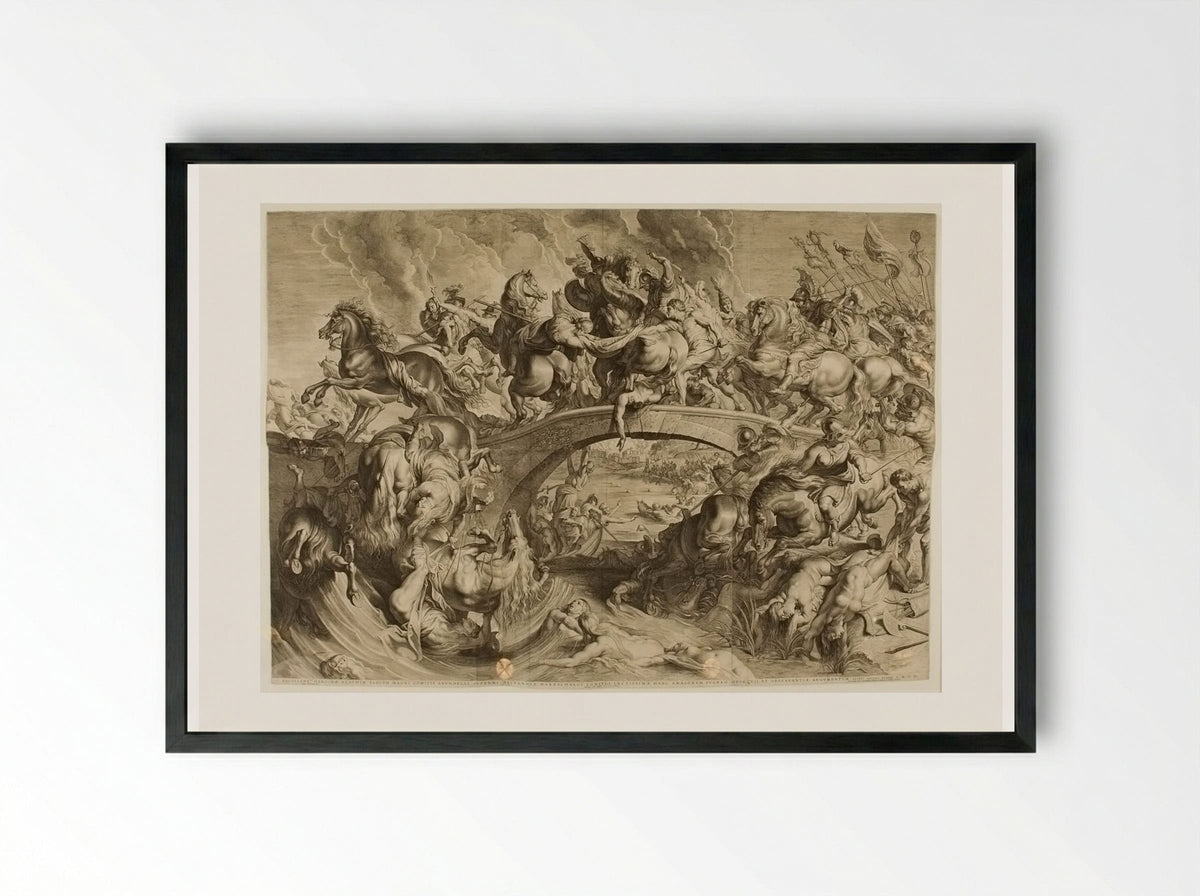 Battle of the Amazons - Lucas Vorsterman I - Framed Print Black