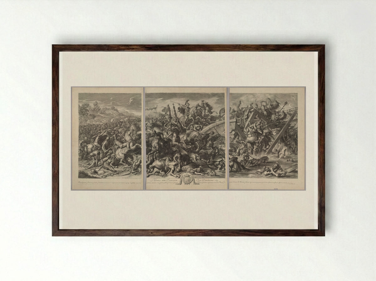 Battle of the Milvian Bridge - Gérard Audran - Framed Print Dark Wood