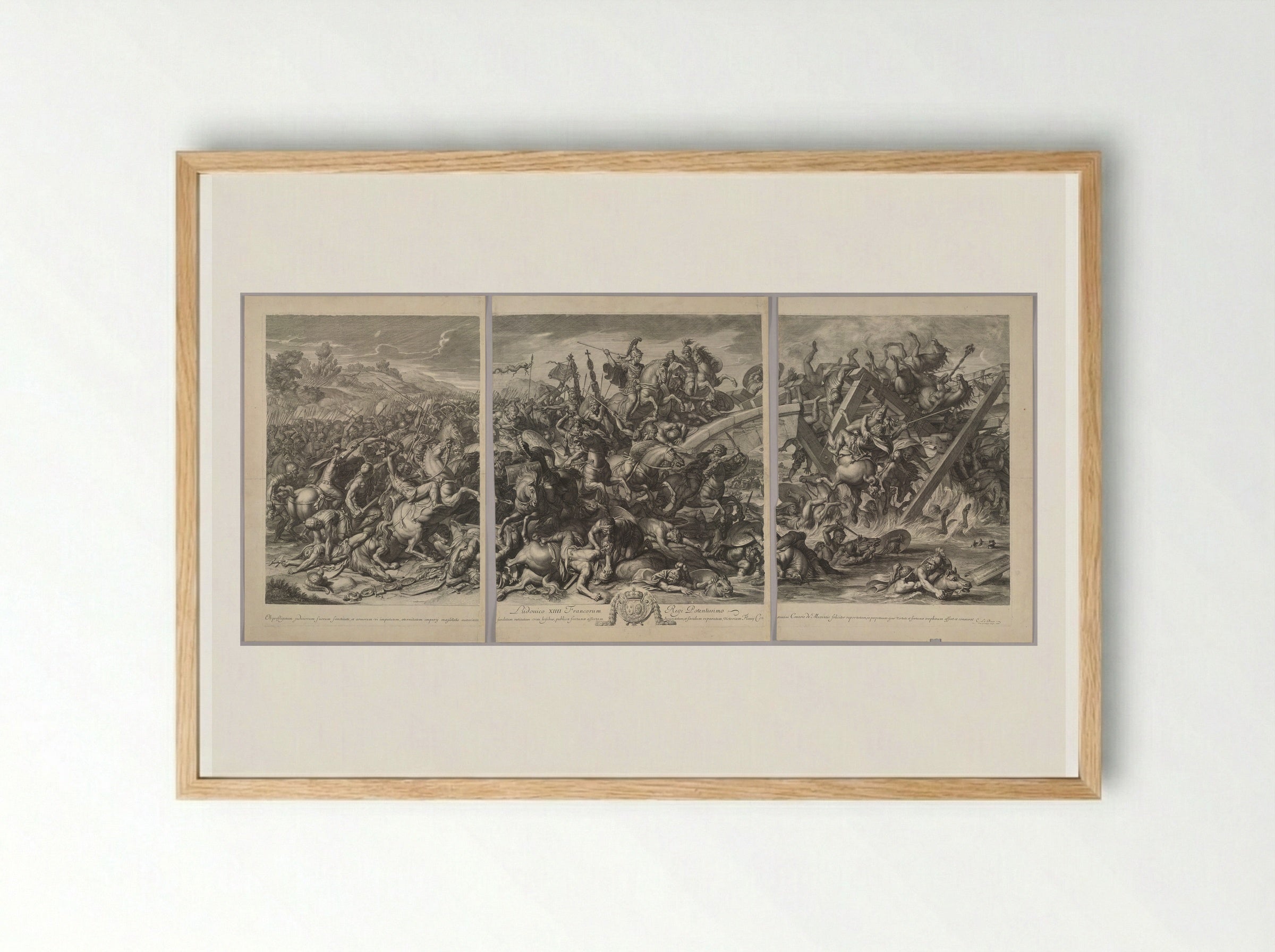 Battle of the Milvian Bridge - Gérard Audran - Framed Print Wood