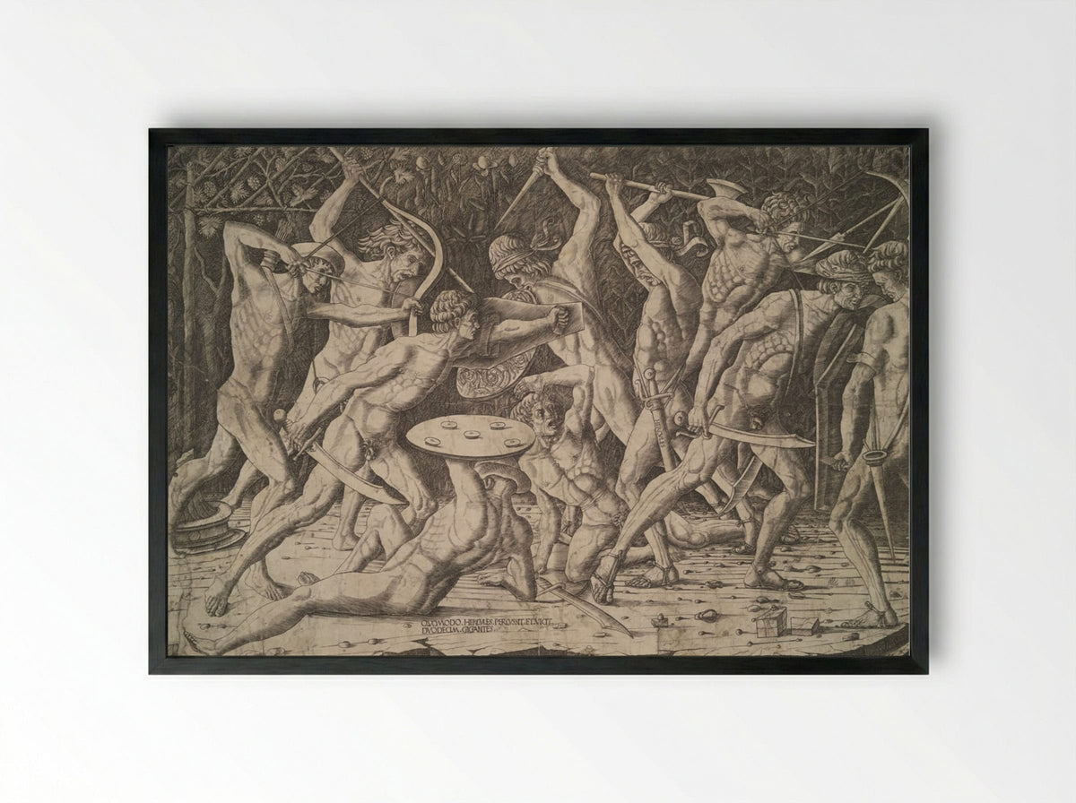 Battle of the Nudes - Antonio Pollaiuolo - Framed Print Black