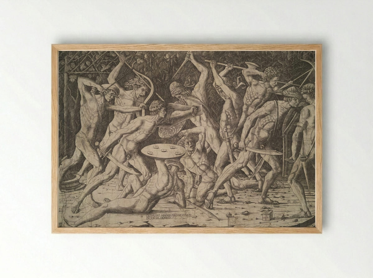 Battle of the Nudes - Antonio Pollaiuolo - Framed Print Wood