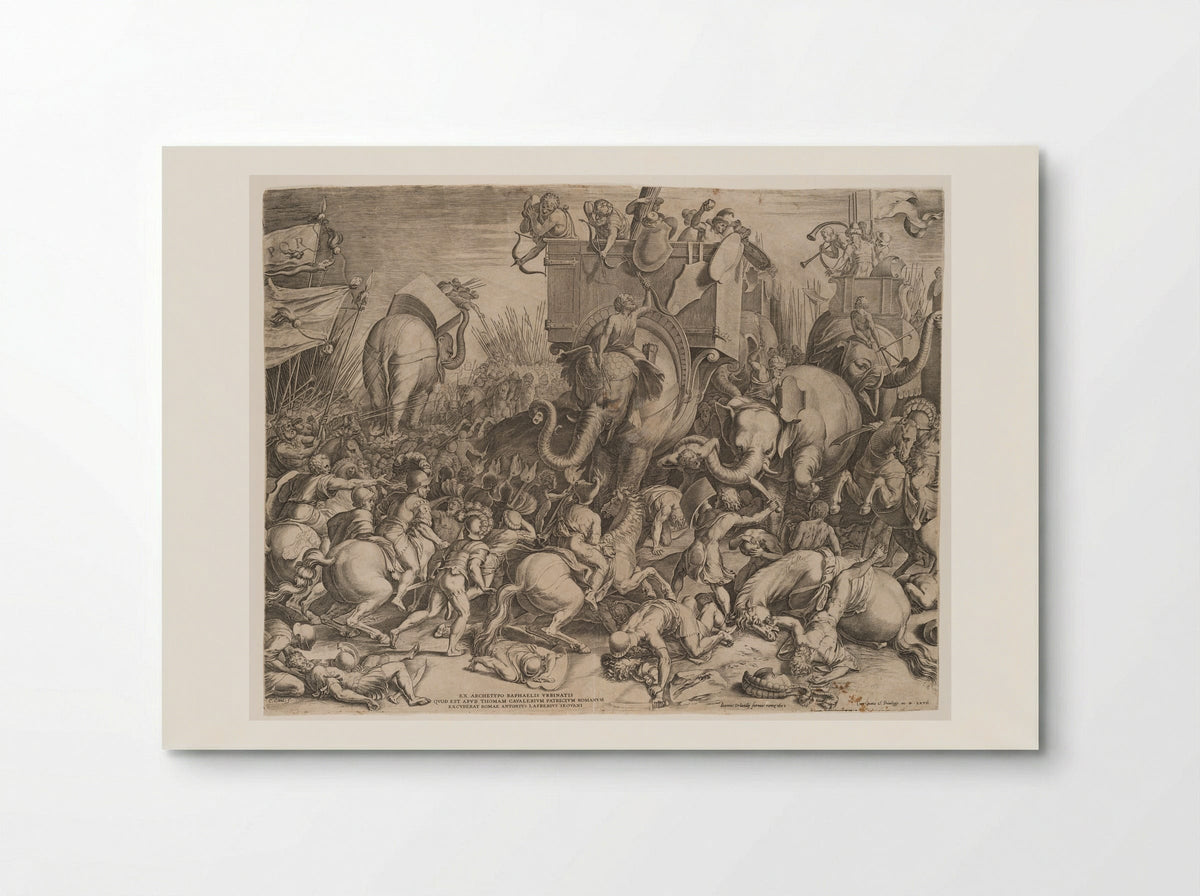 Battle of the Romans against Hannibal - Cornelis Cort - Poster