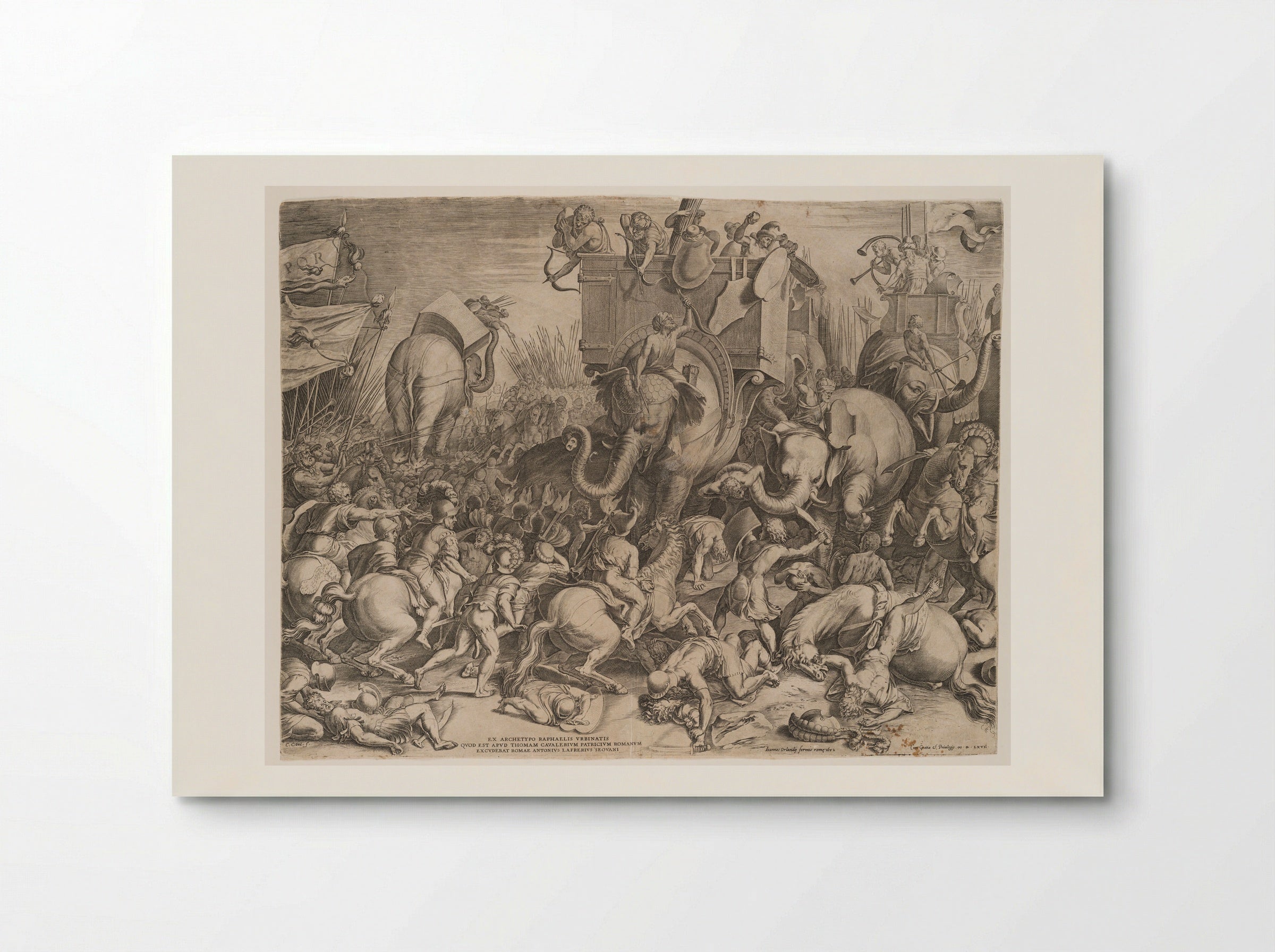 Battle of the Romans against Hannibal - Cornelis Cort - Poster