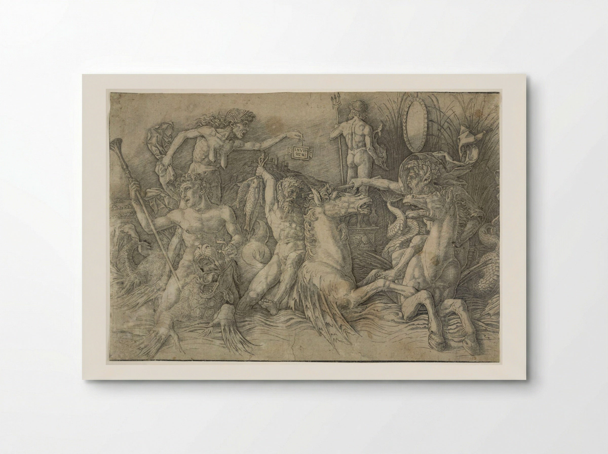 Battle of the Sea Gods: Left Half - Andrea Mantegna - Poster