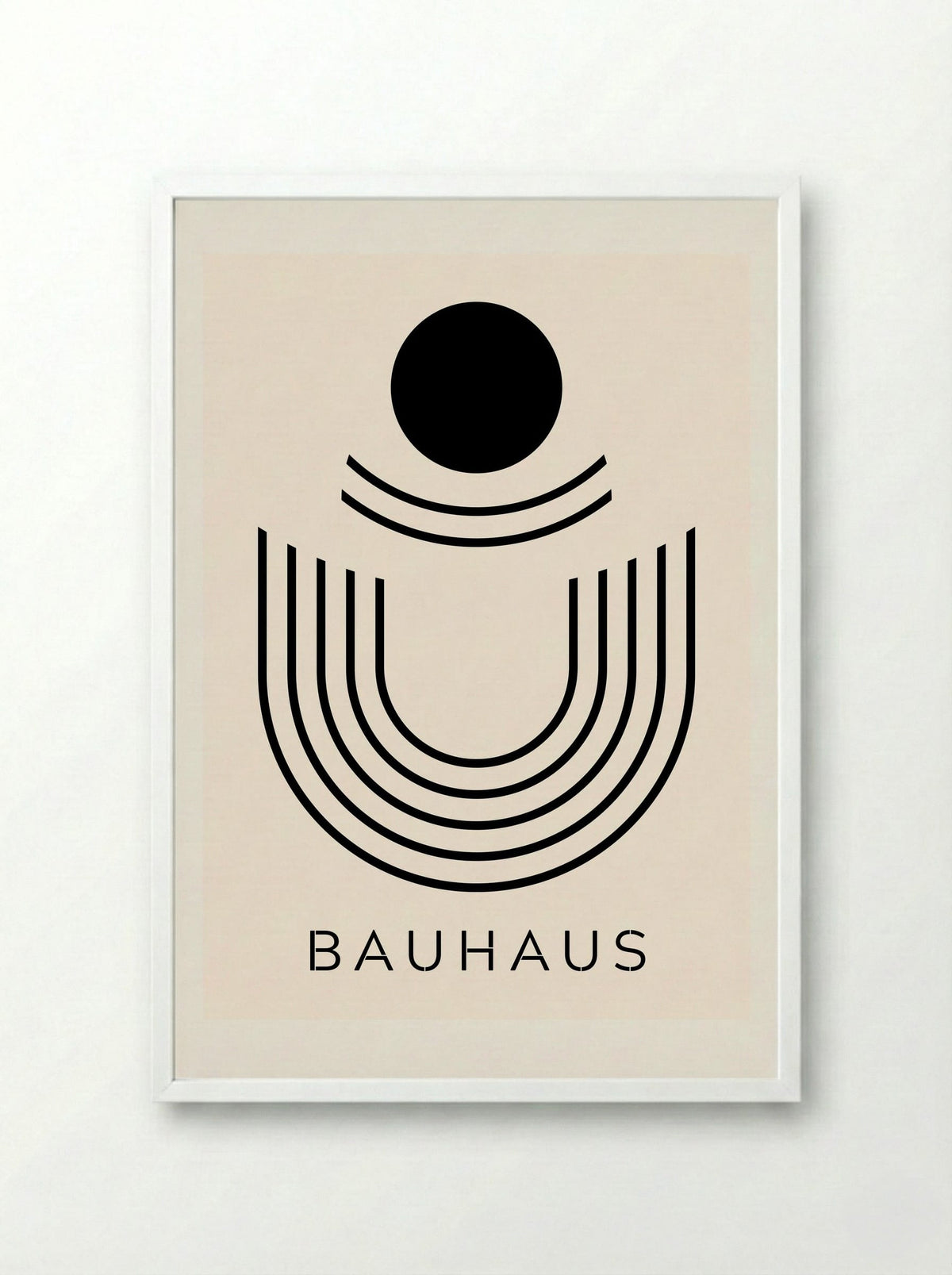 Bauhaus Arches and Orbit - Framed Print White