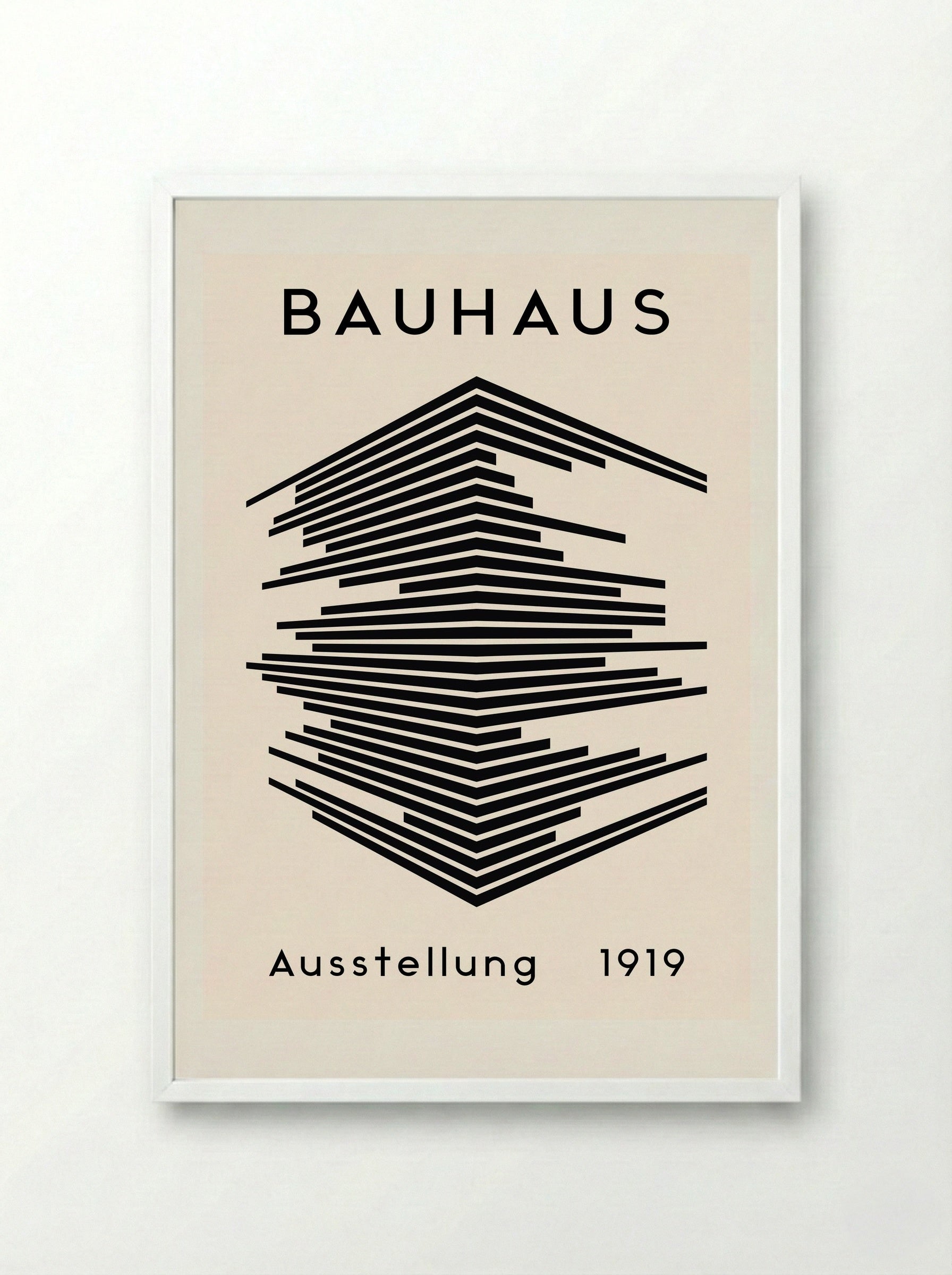 Bauhaus Architectural Lines - Framed Print White