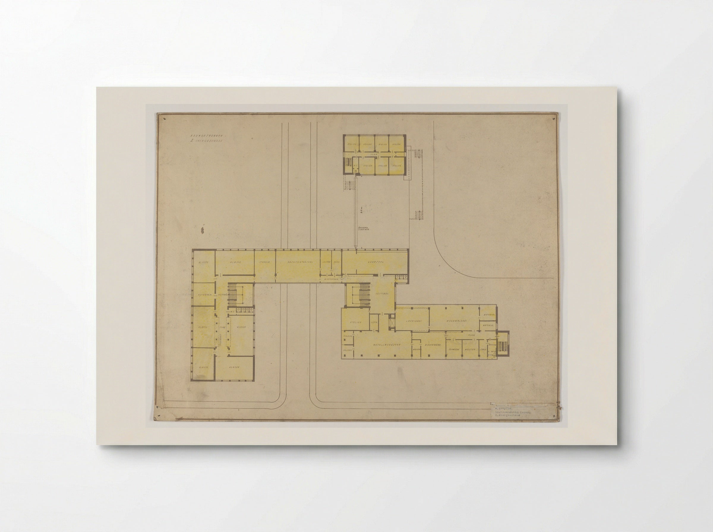 Bauhaus Building, Dessau: Second Floor Plan - Walter Gropius - Poster