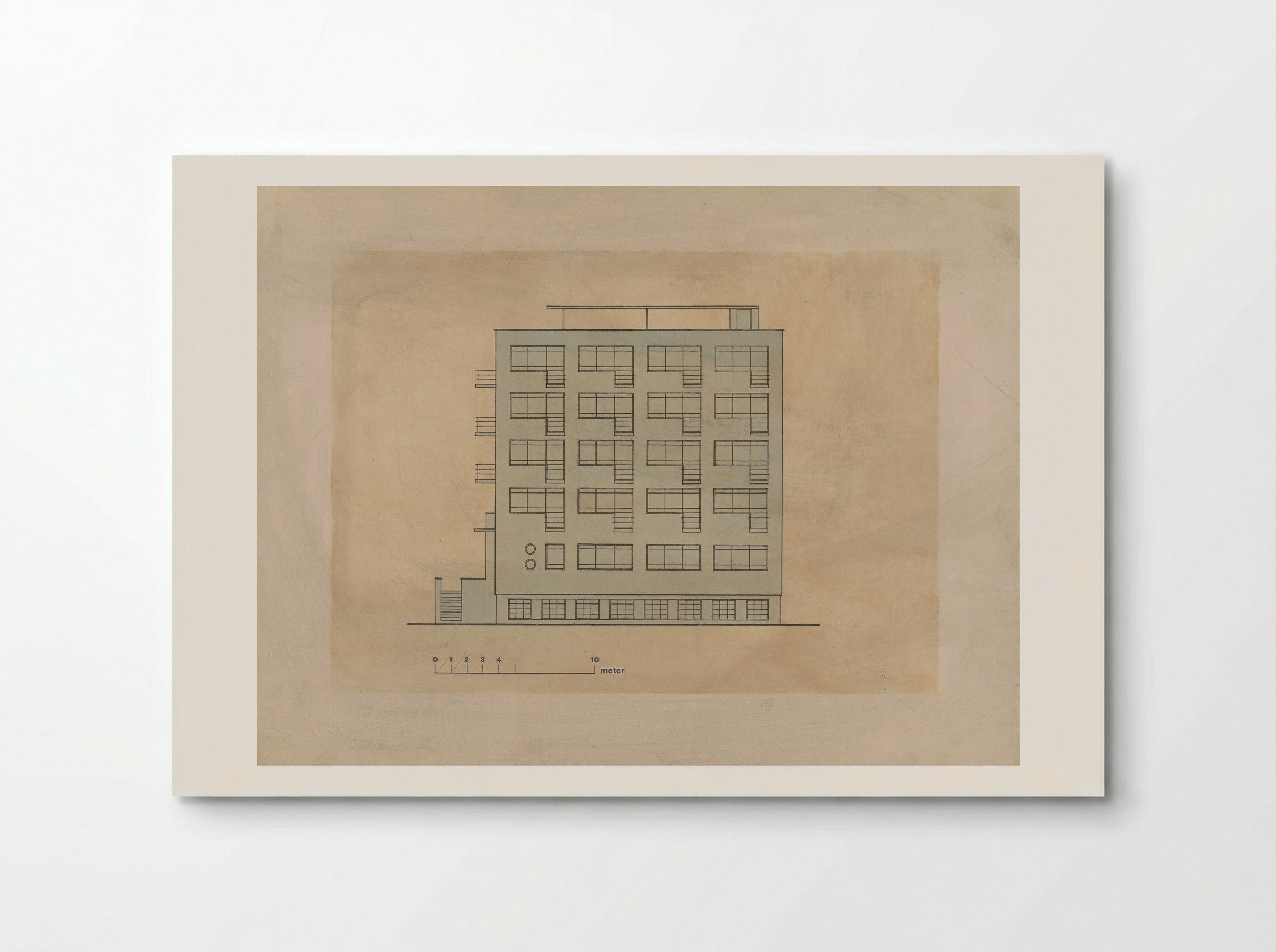 Bauhaus Building, Dessau: Studio Wing Elevation - Walter Gropius - Poster
