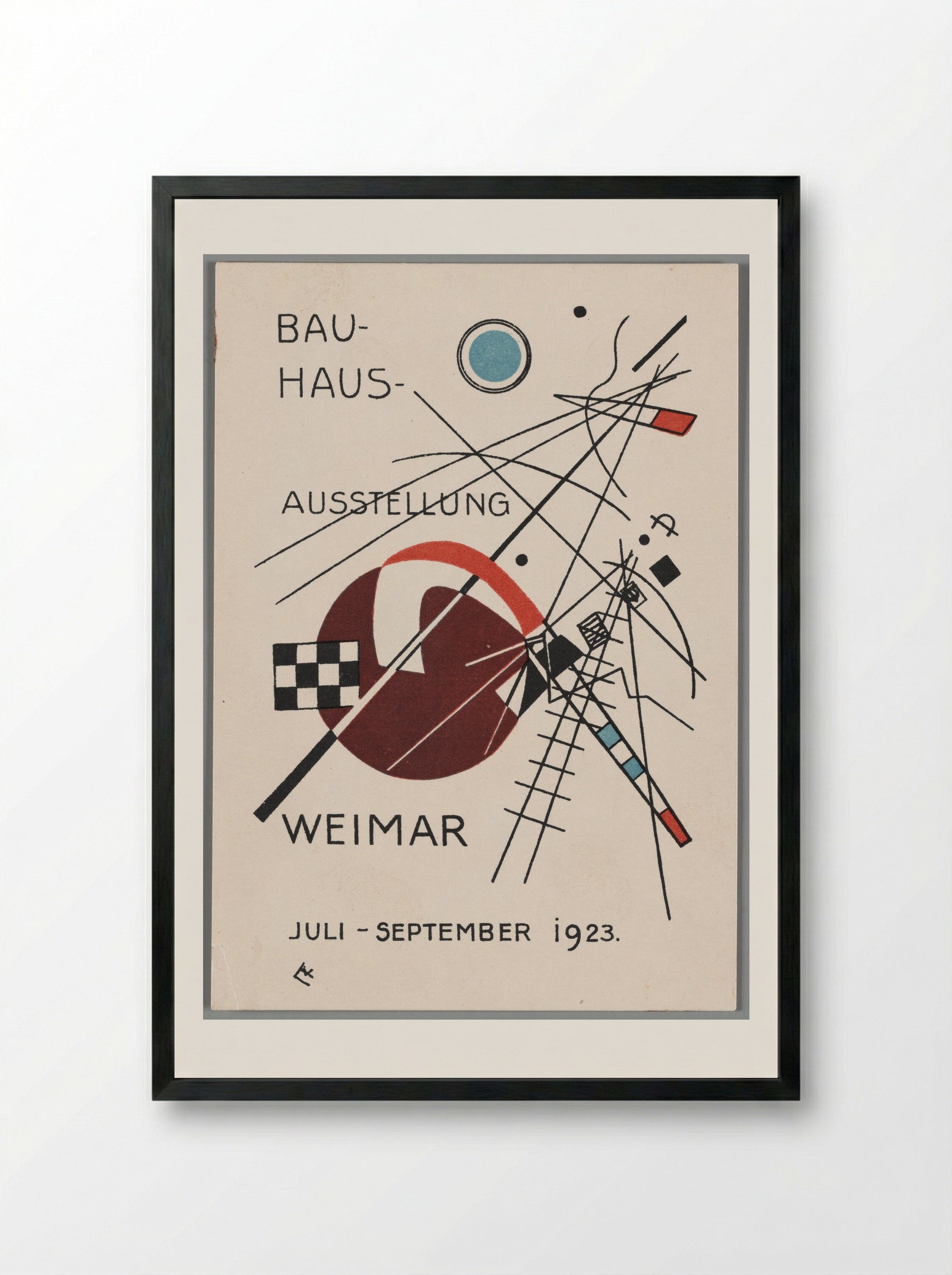 Bauhaus Exhibition Postcard No. 3 - Wassily Kandinsky - Framed Print Black