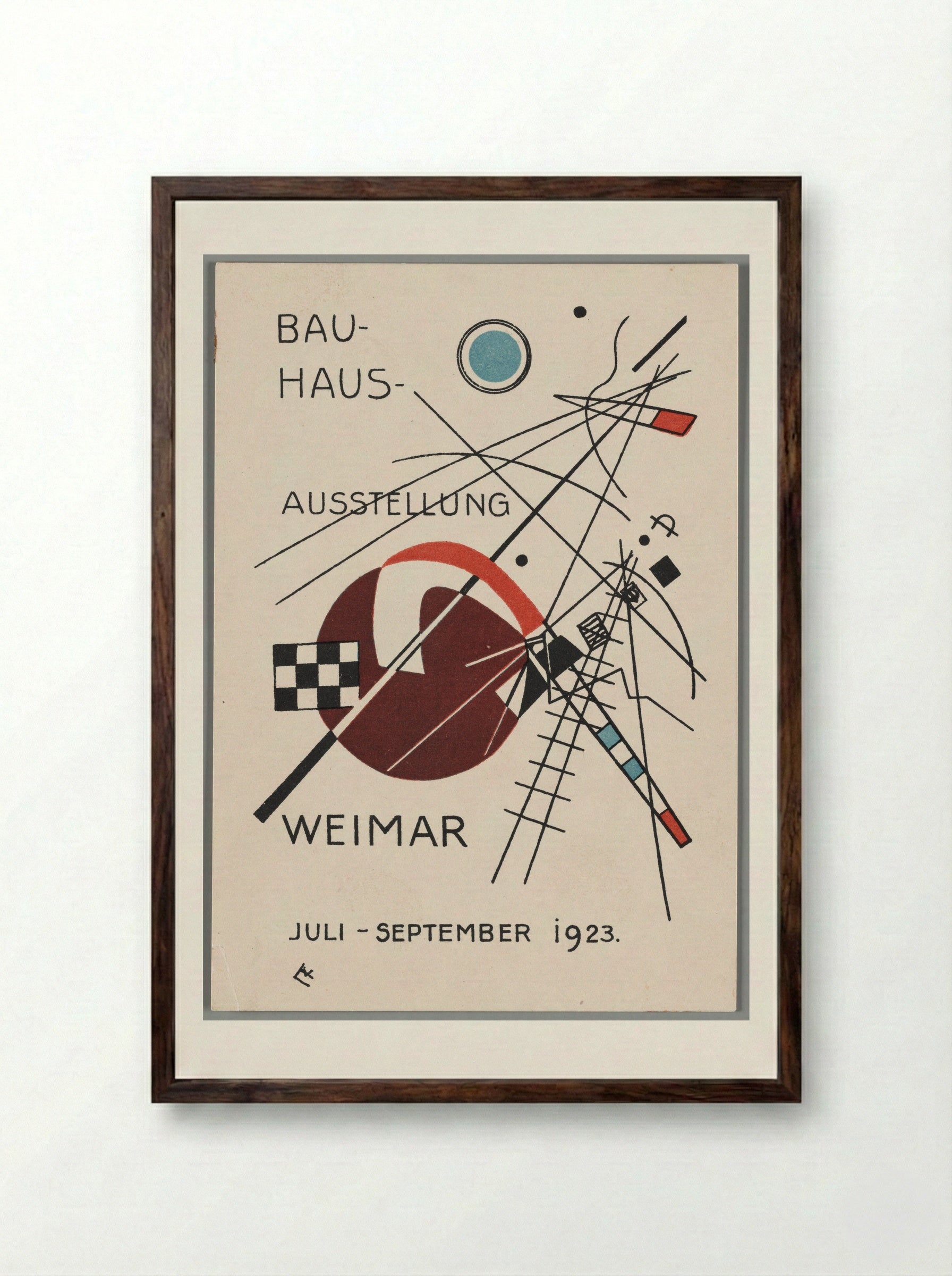 Bauhaus Exhibition Postcard No. 3 - Wassily Kandinsky - Framed Print Dark Wood