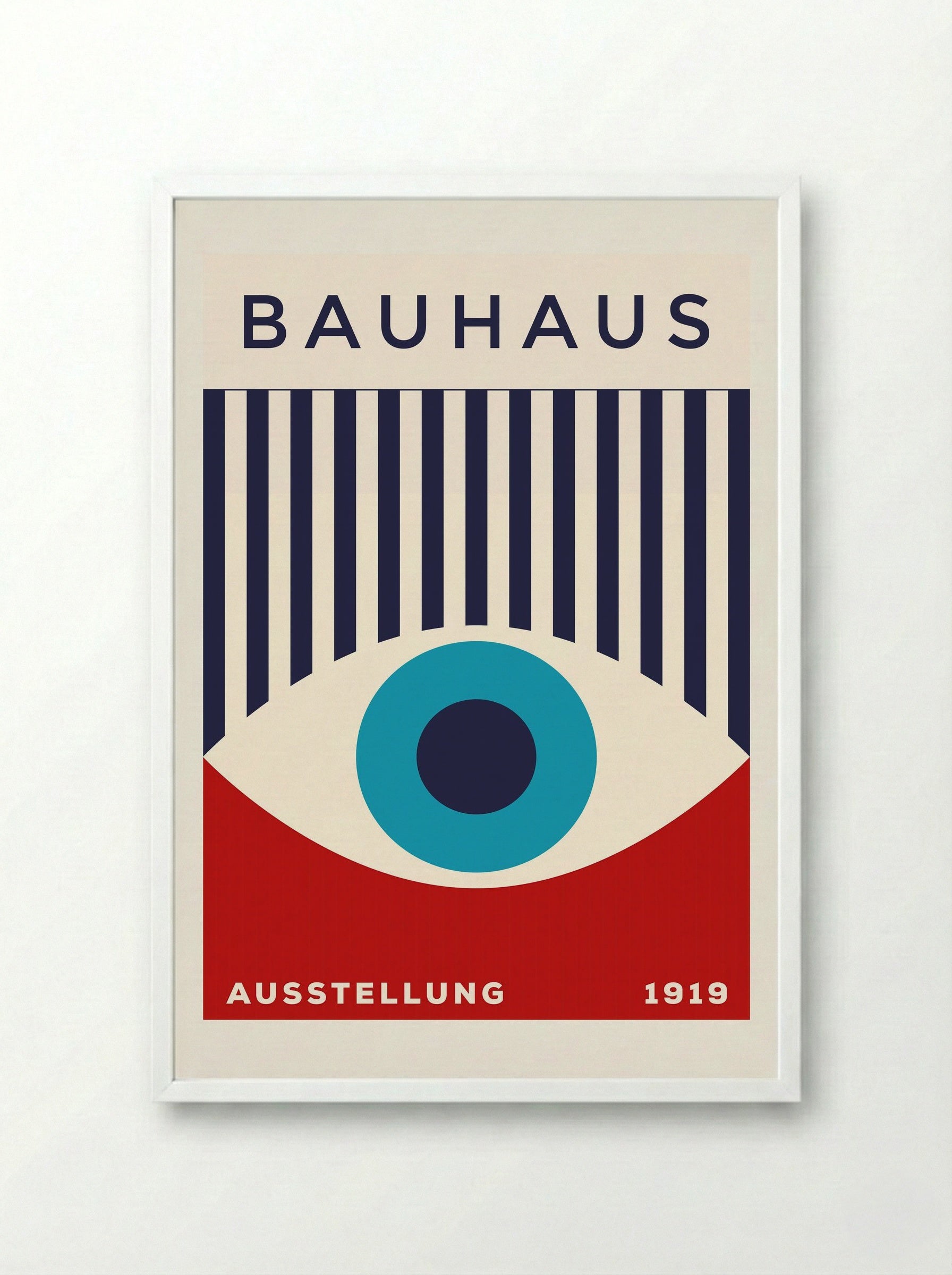 Bauhaus Eye Exhibition Poster - Framed Print White