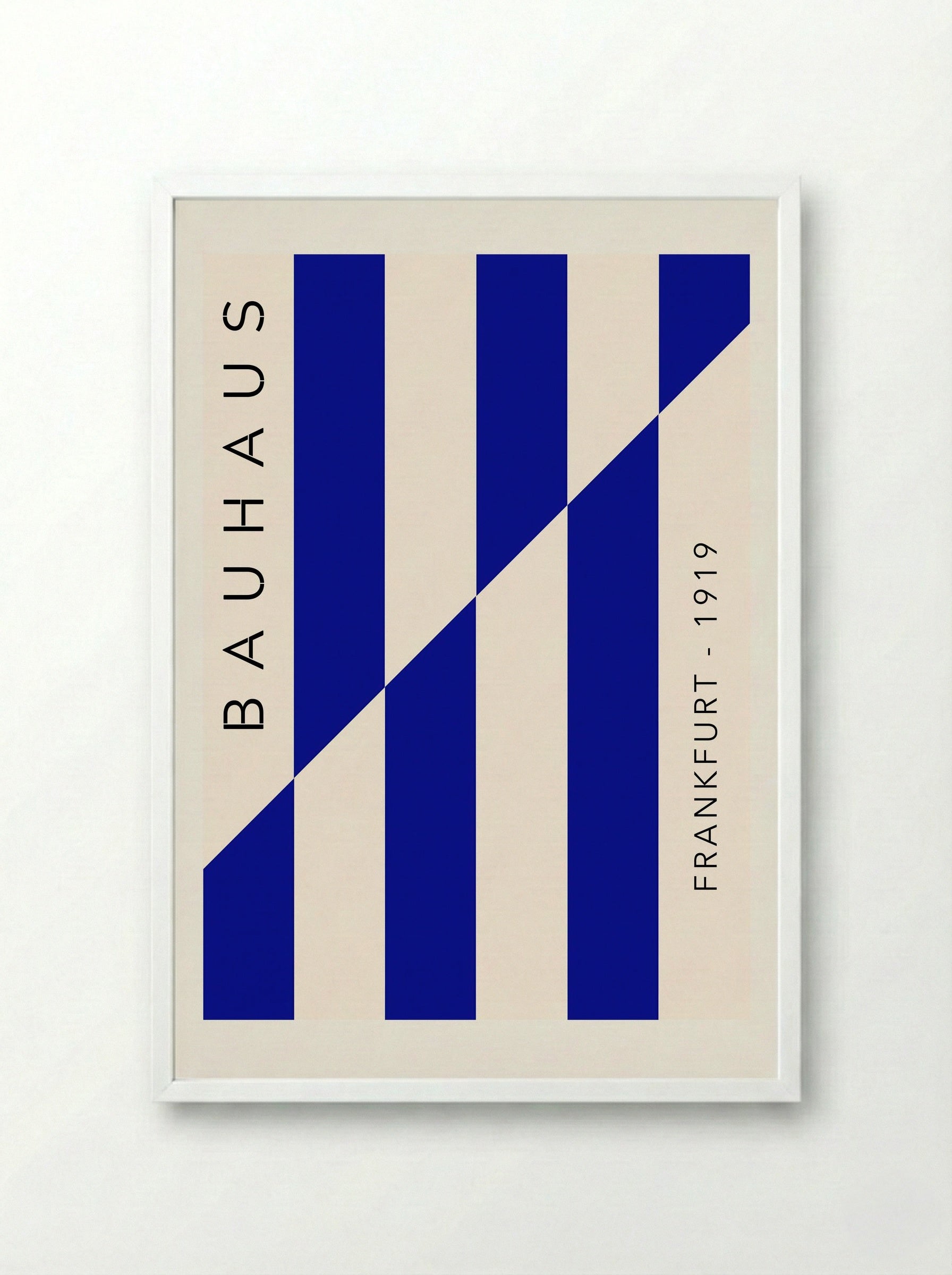 Bauhaus Frankfurt 1919 Geometric Art Print - Framed Print White