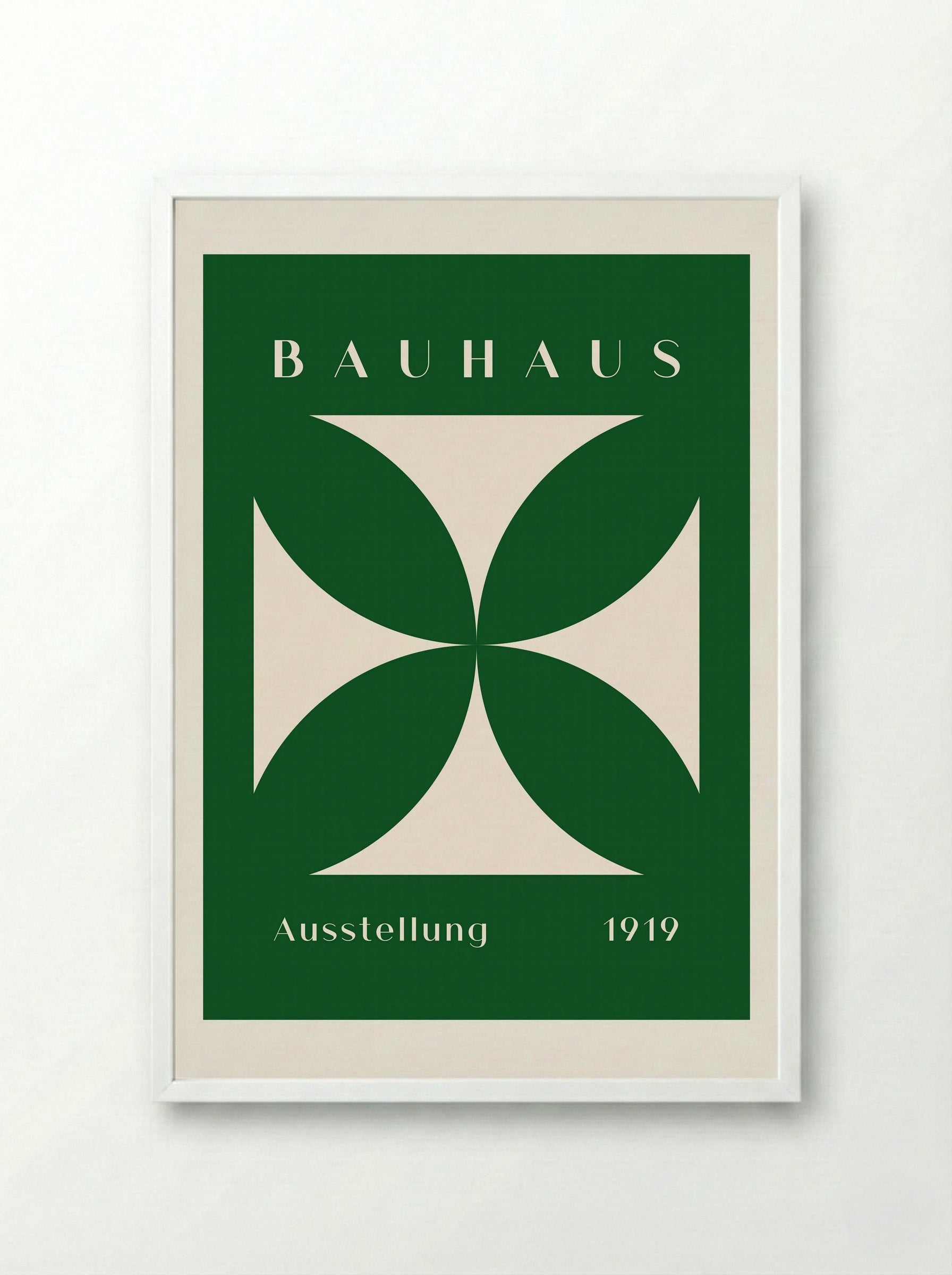Bauhaus Green Crossform 1919 - Framed Print White
