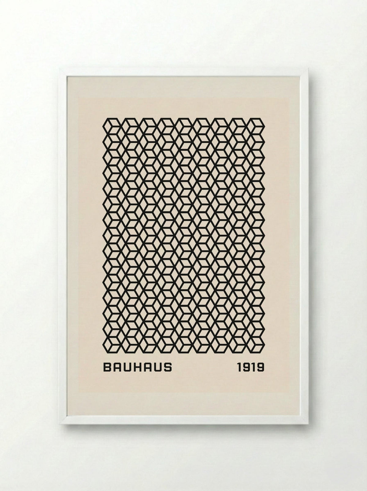 Bauhaus Isometric Grid 1919 - Framed Print White