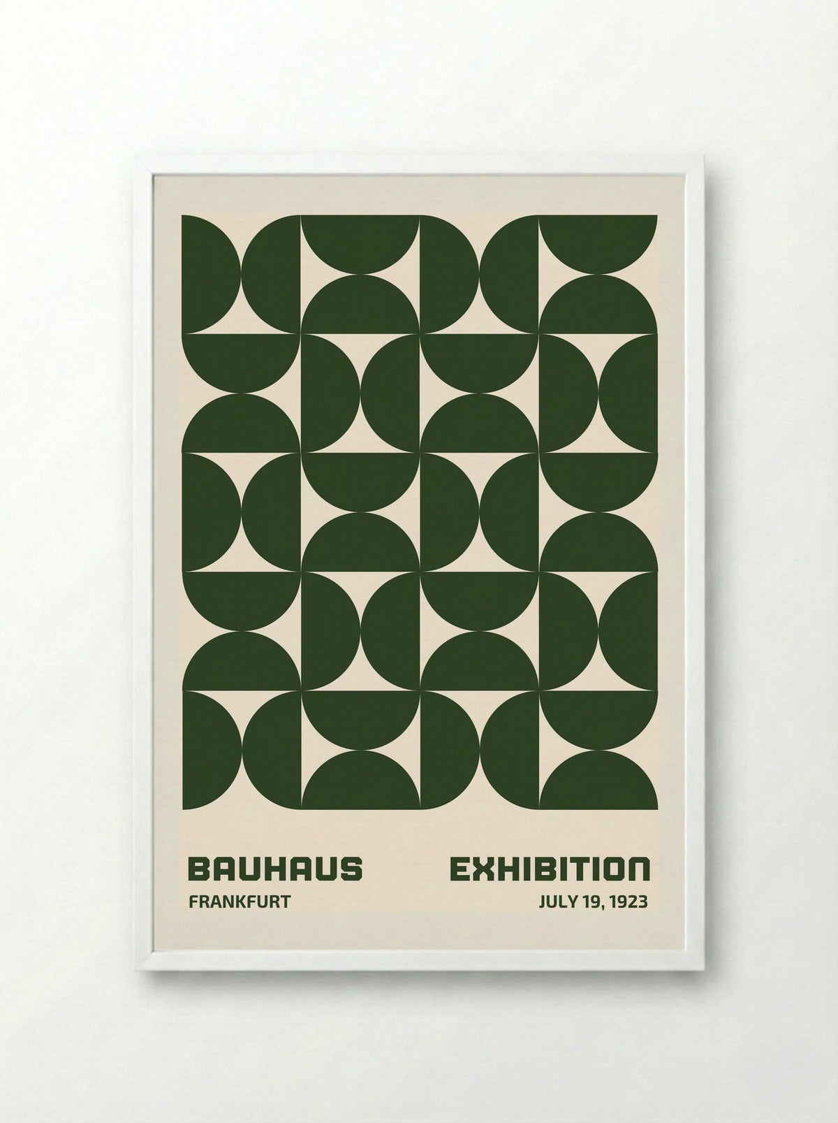 Bauhaus Modular Geometry - Green Edition (1923 Frankfurt) - Framed Print White