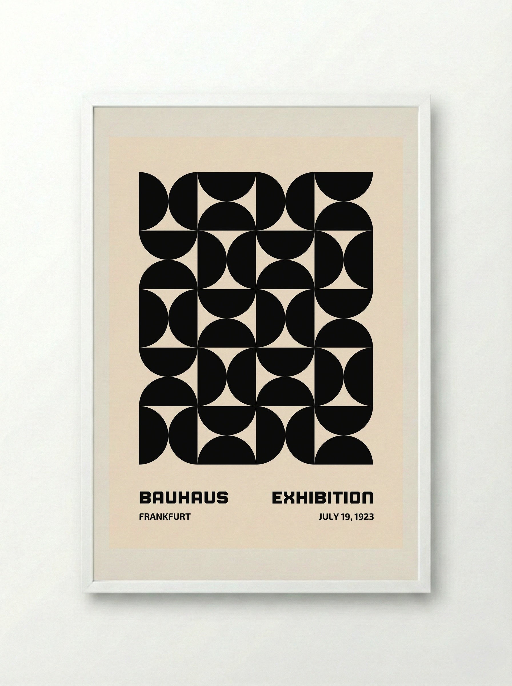 Bauhaus Modular Geometry - Black Edition (1923 Frankfurt) - Framed Print White