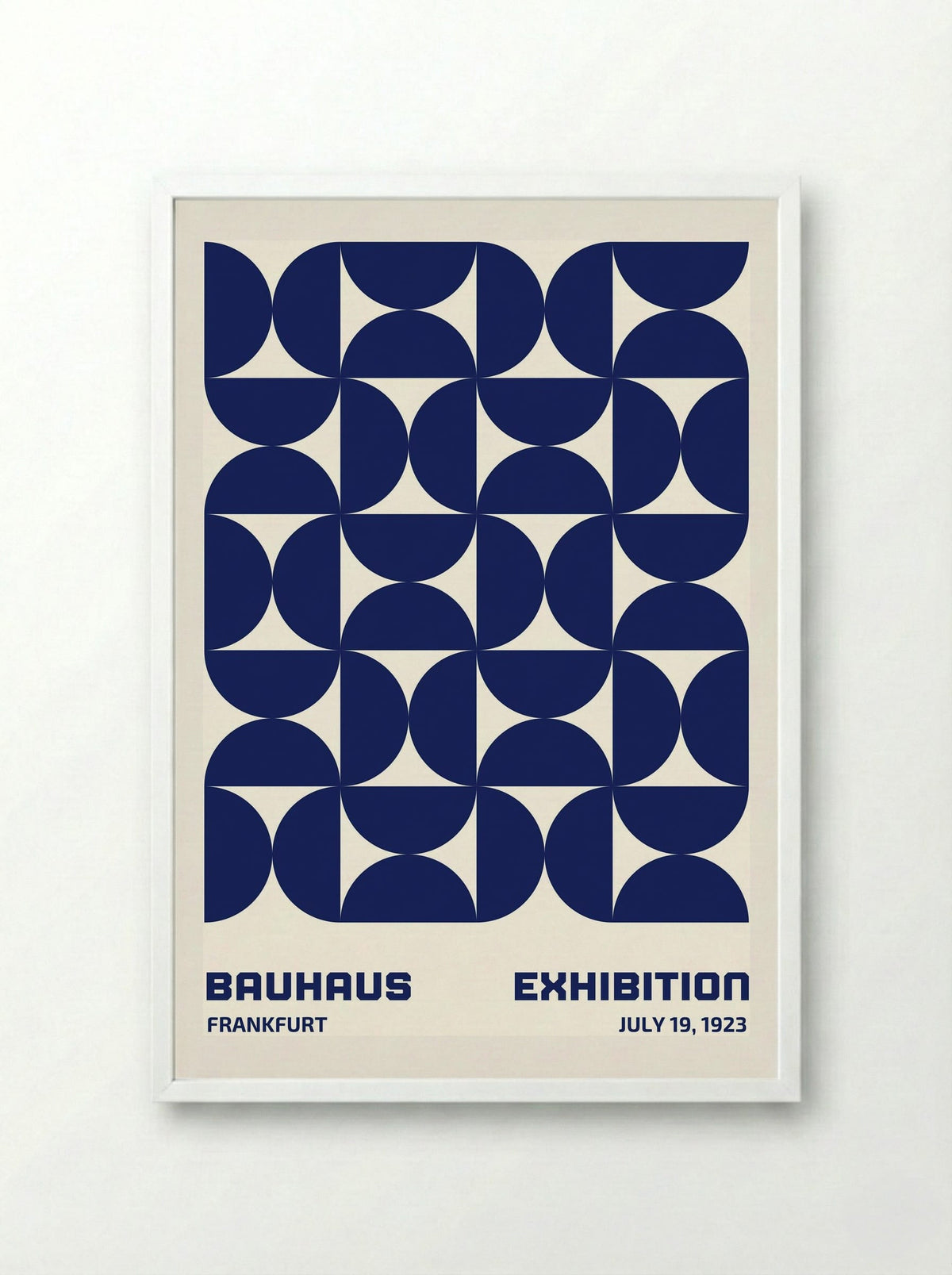 Bauhaus Modular Geometry - Blue Edition (1923 Frankfurt) - Framed Print White