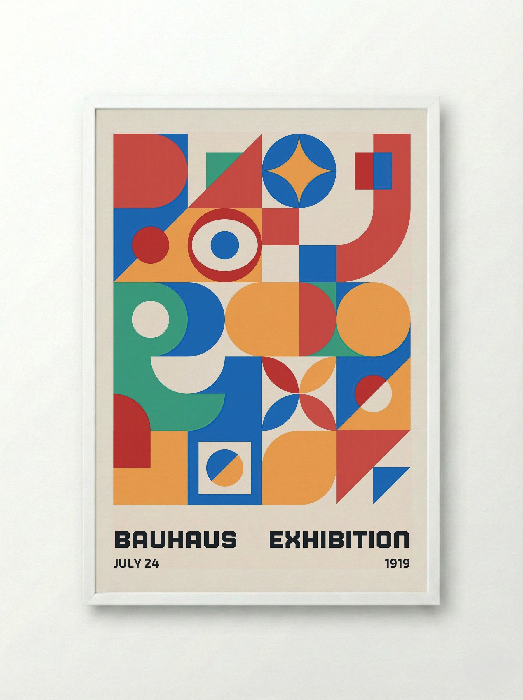 Bauhaus Multiform Collage – 1919 Exhibition Poster - Framed Print White