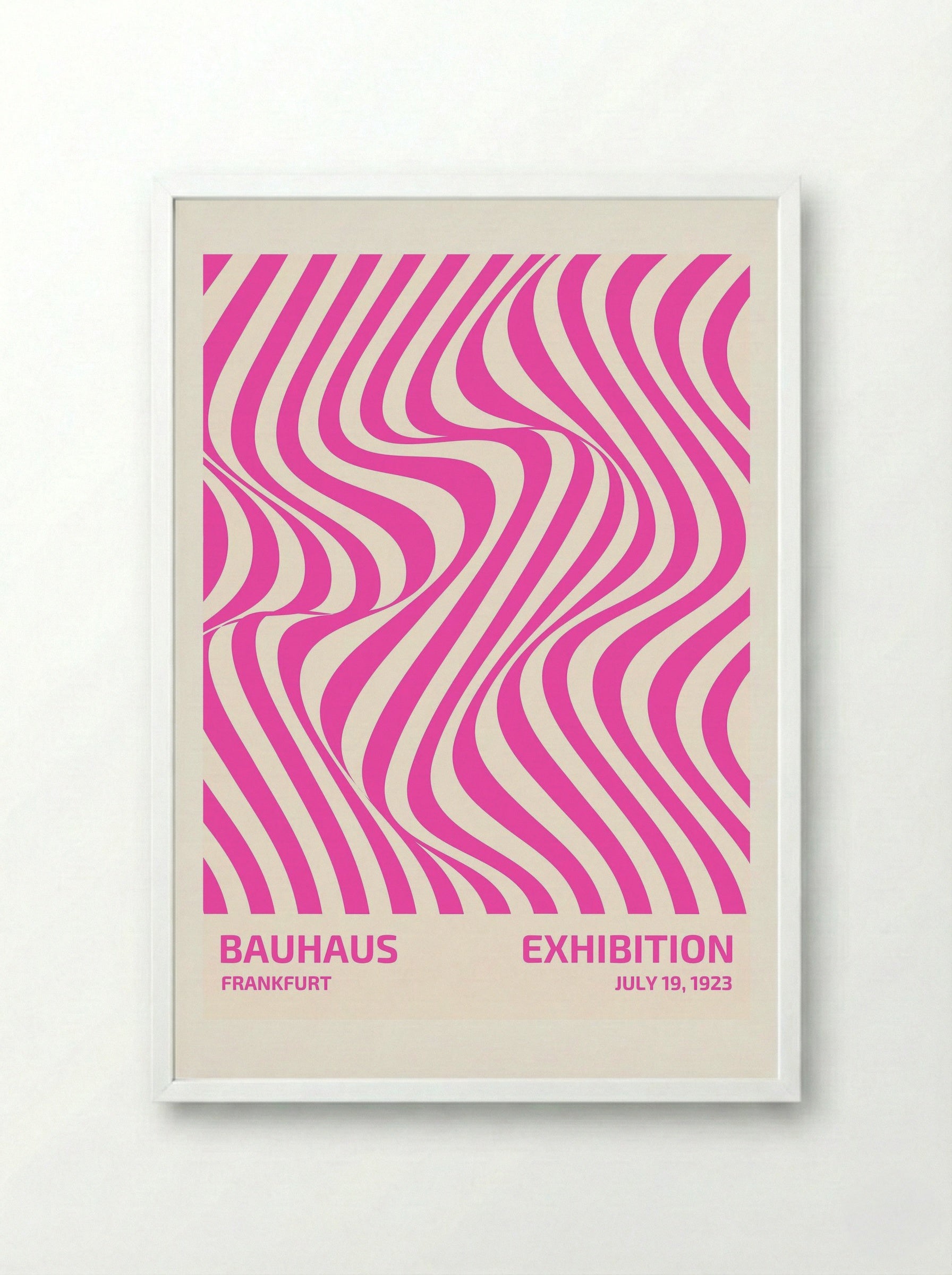Bauhaus Optical Flow - Pink Edition (1923 Frankfurt) - Framed Print White