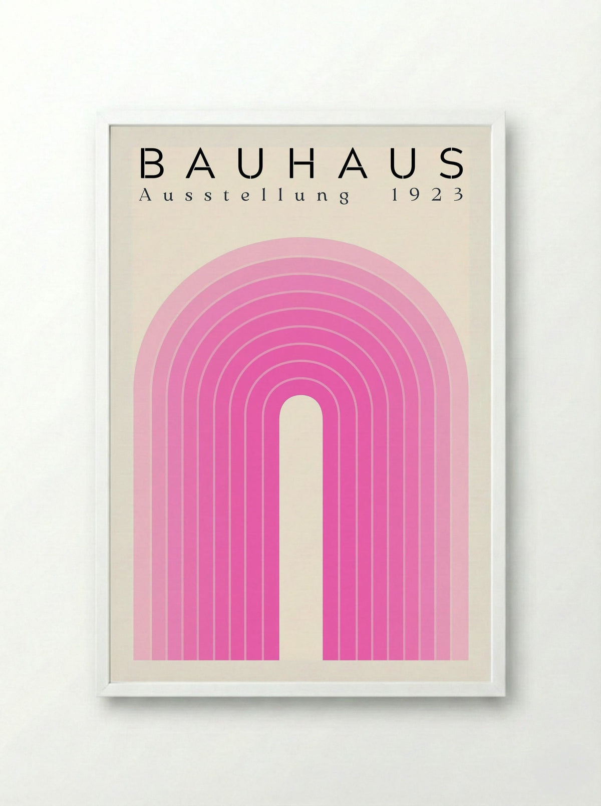 Bauhaus Pink Arch – 1923 Exhibition Poster - Framed Print White