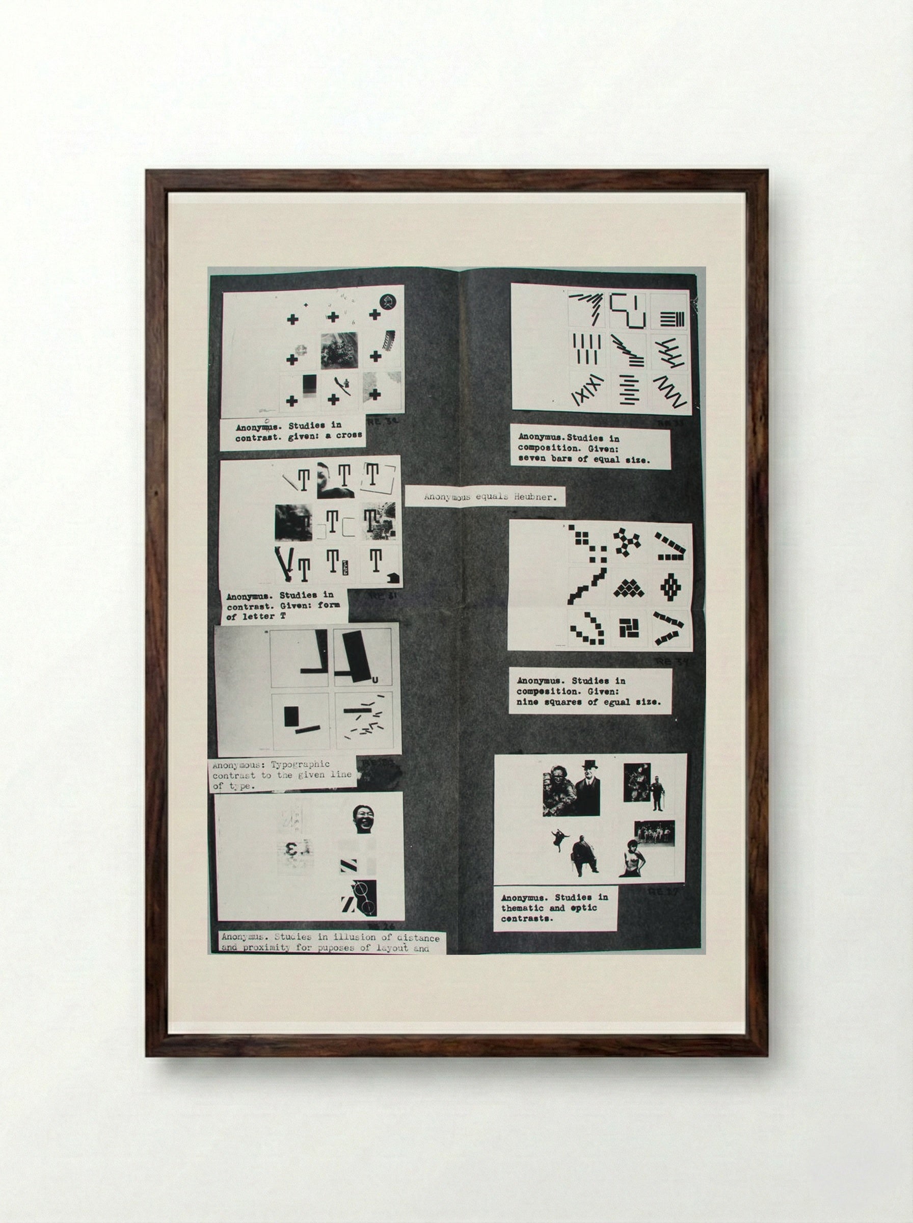 Bauhaus Preliminary Course Exercises - Various Artists - Framed Print Dark Wood