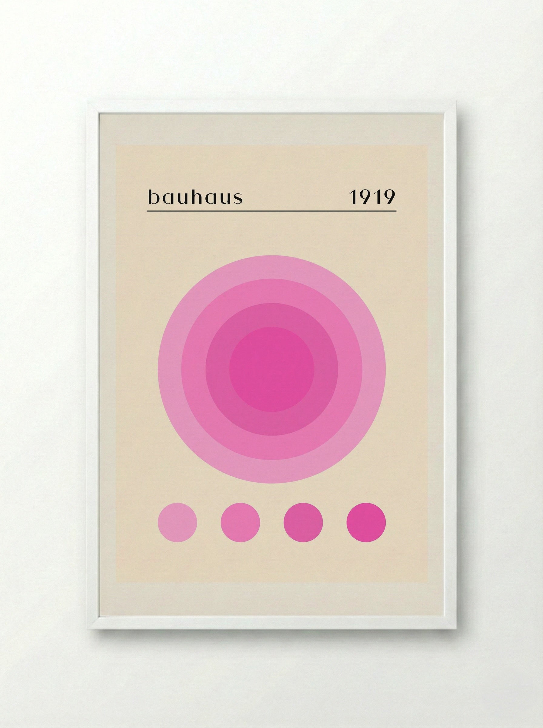 Bauhaus Radiant Pink Circles 1919 - Framed Print White