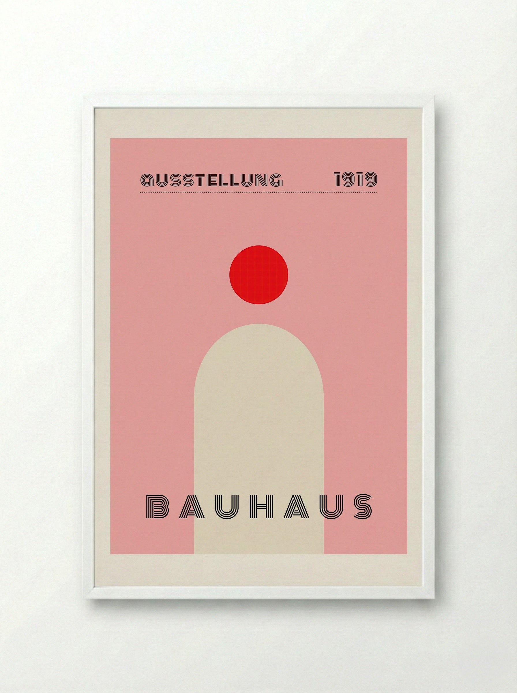 Bauhaus Rising Form - 1919 Exhibition Poster - Framed Print White