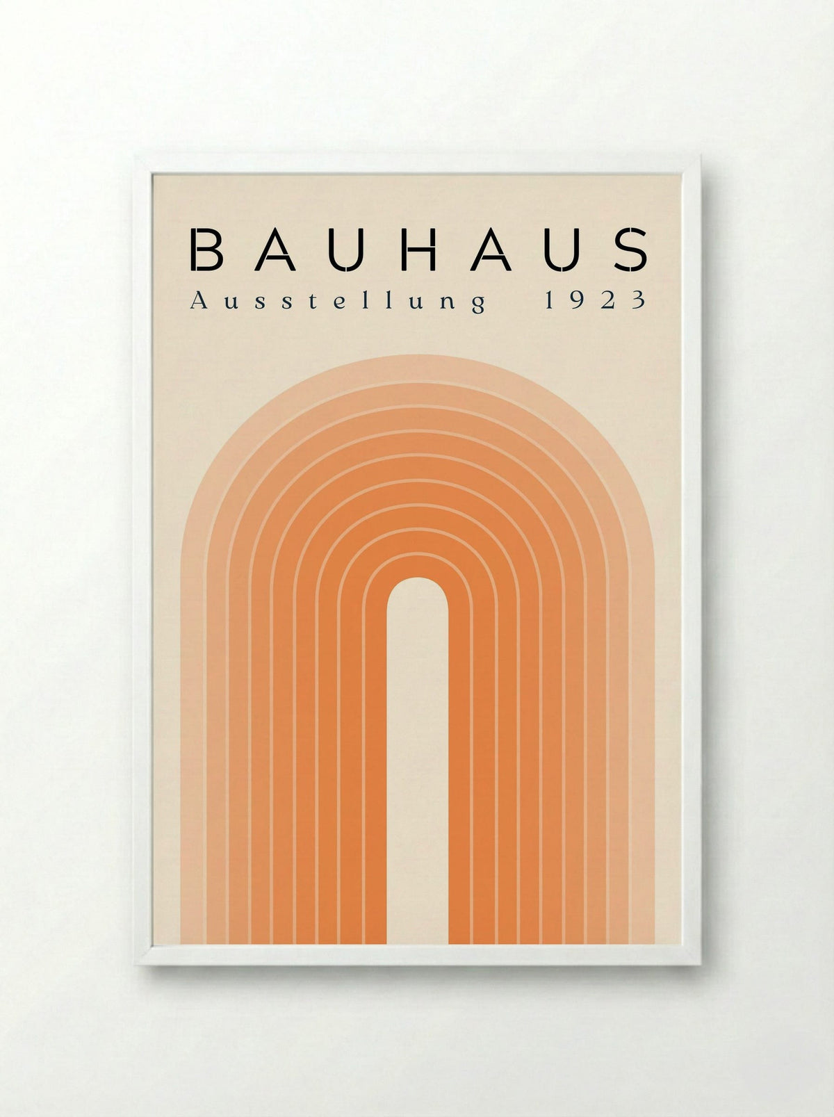 Bauhaus Sunset Arch – 1923 Exhibition Poster - Framed Print White